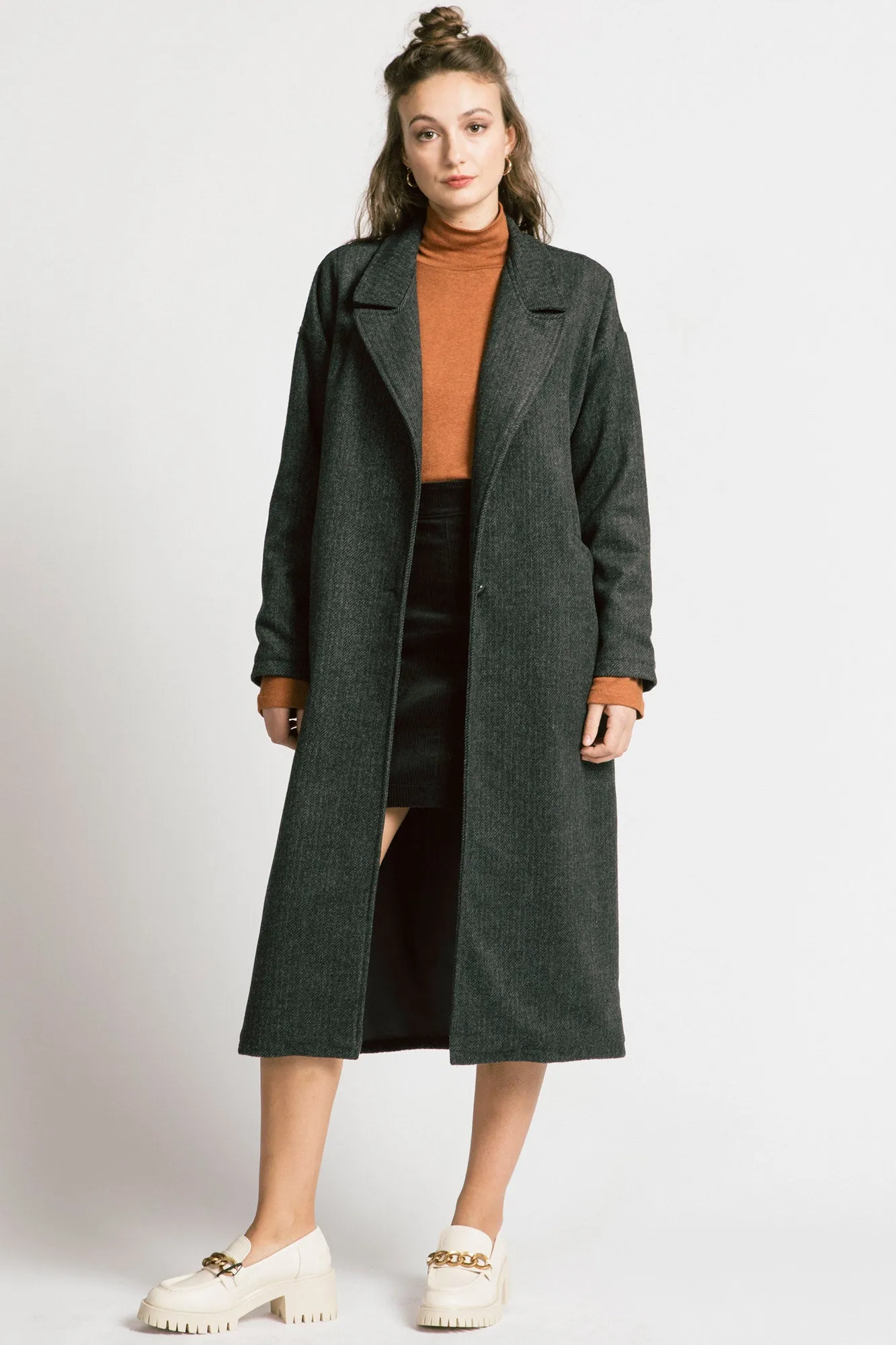 Viscount Coat Grey Twill sold by Allison Wonderland