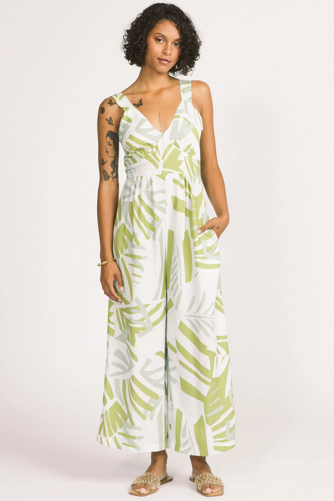 Zadie Jumpsuit Leaf Print sold by Allison Wonderland
