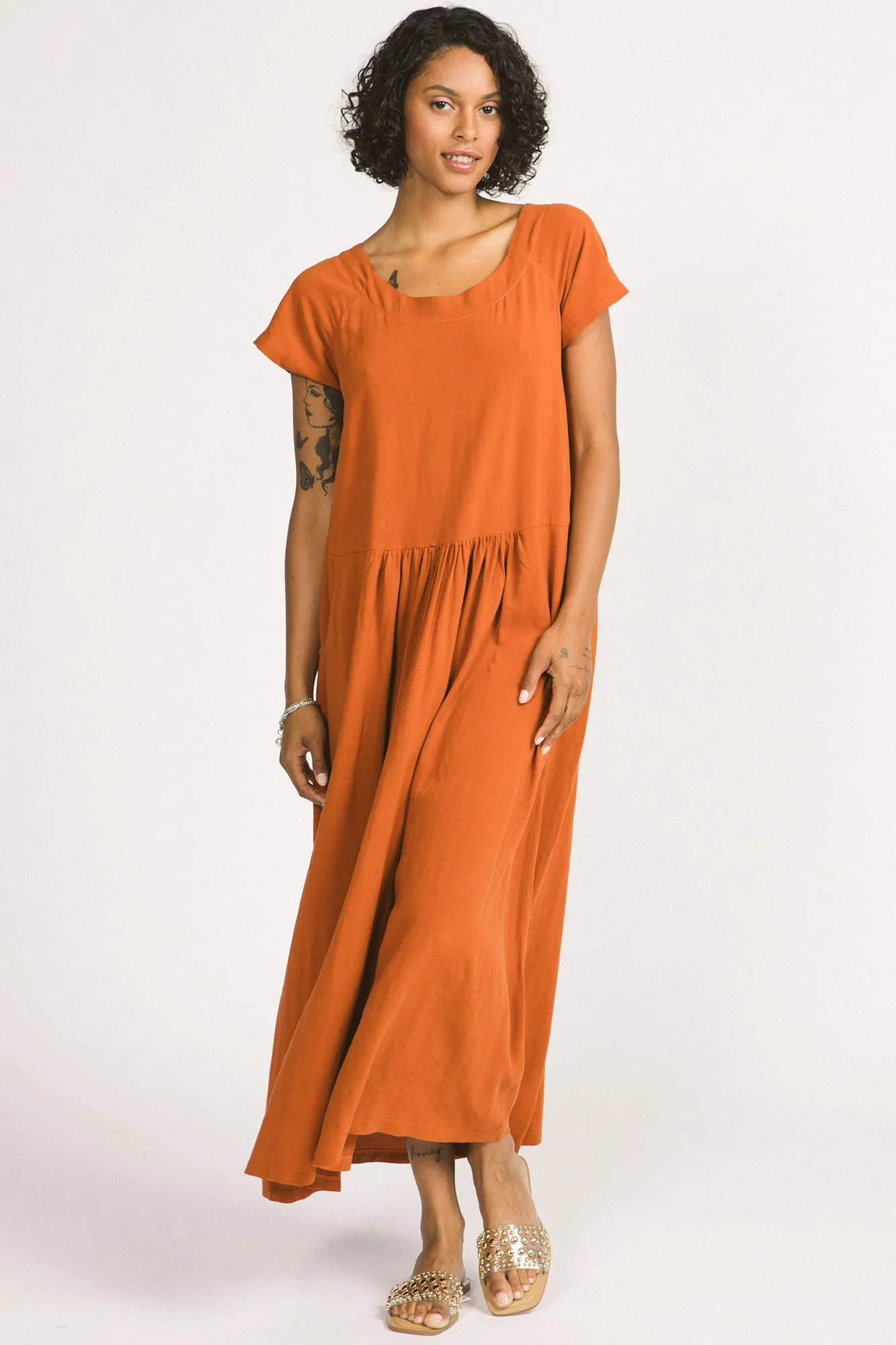 Enola Dress Cognac sold by Allison Wonderland