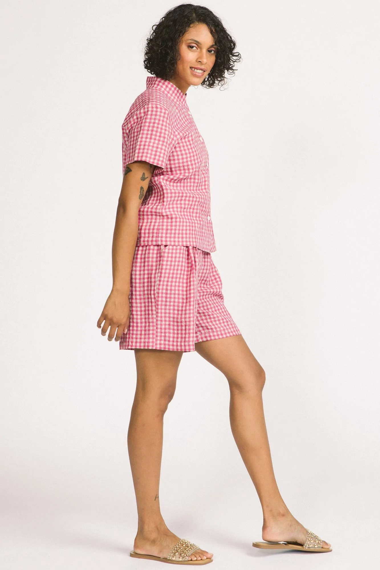 Kim Shorts Pink Ginham sold by Allison Wonderland product image thumbnail 3