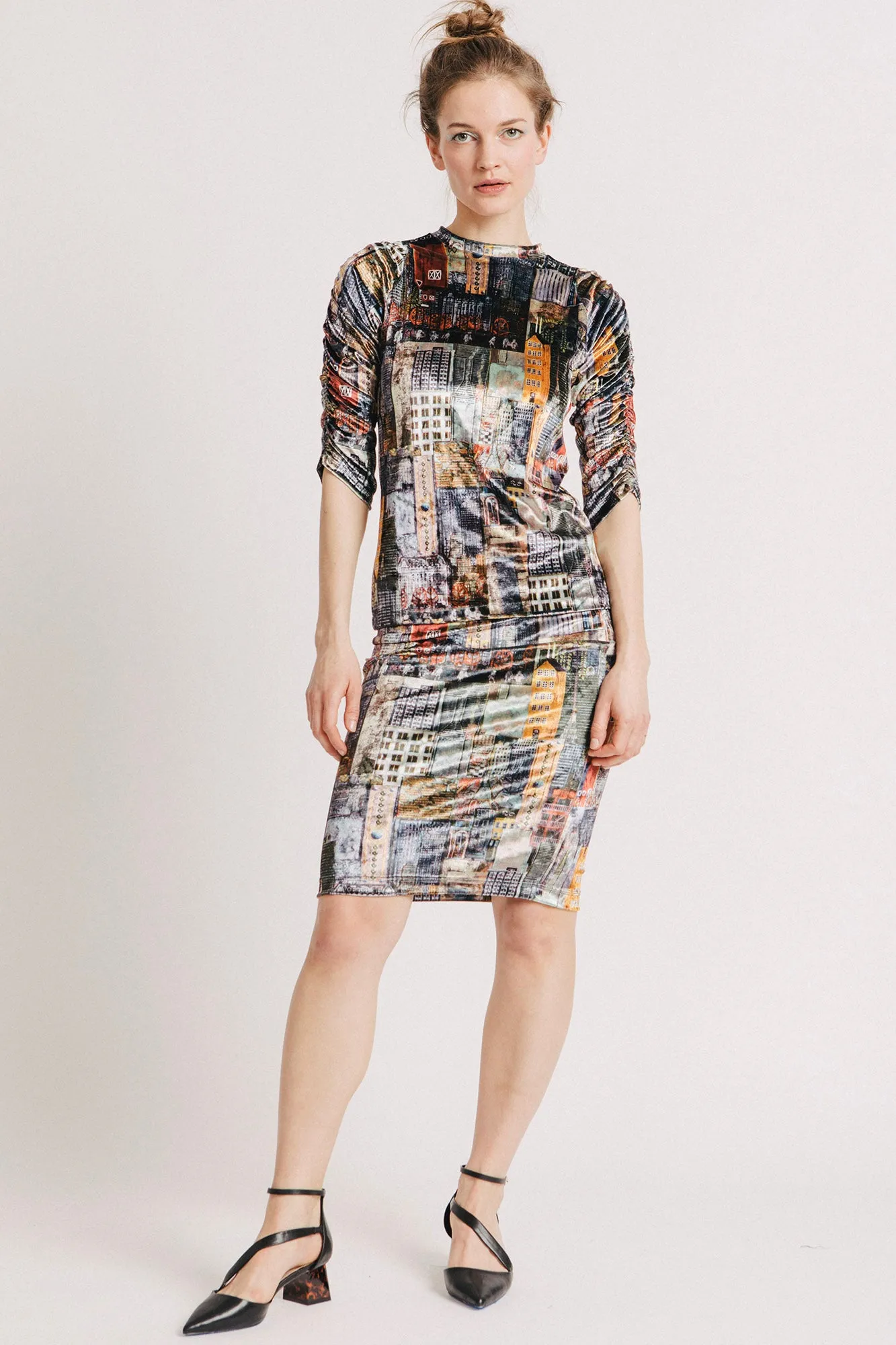 Zola Blouse Houses Print sold by Allison Wonderland