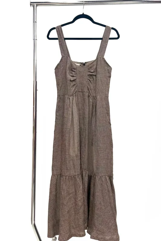 Calista Dress Mocha Black Gingham sold by Allison Wonderland