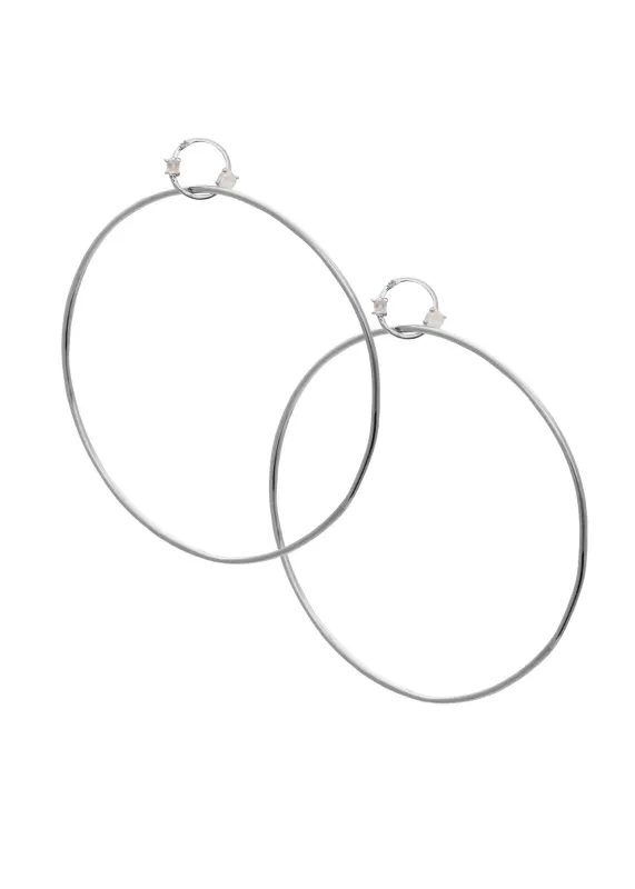 Sarah Mulder | Miley Hoops in Rhodium sold by Allison Wonderland