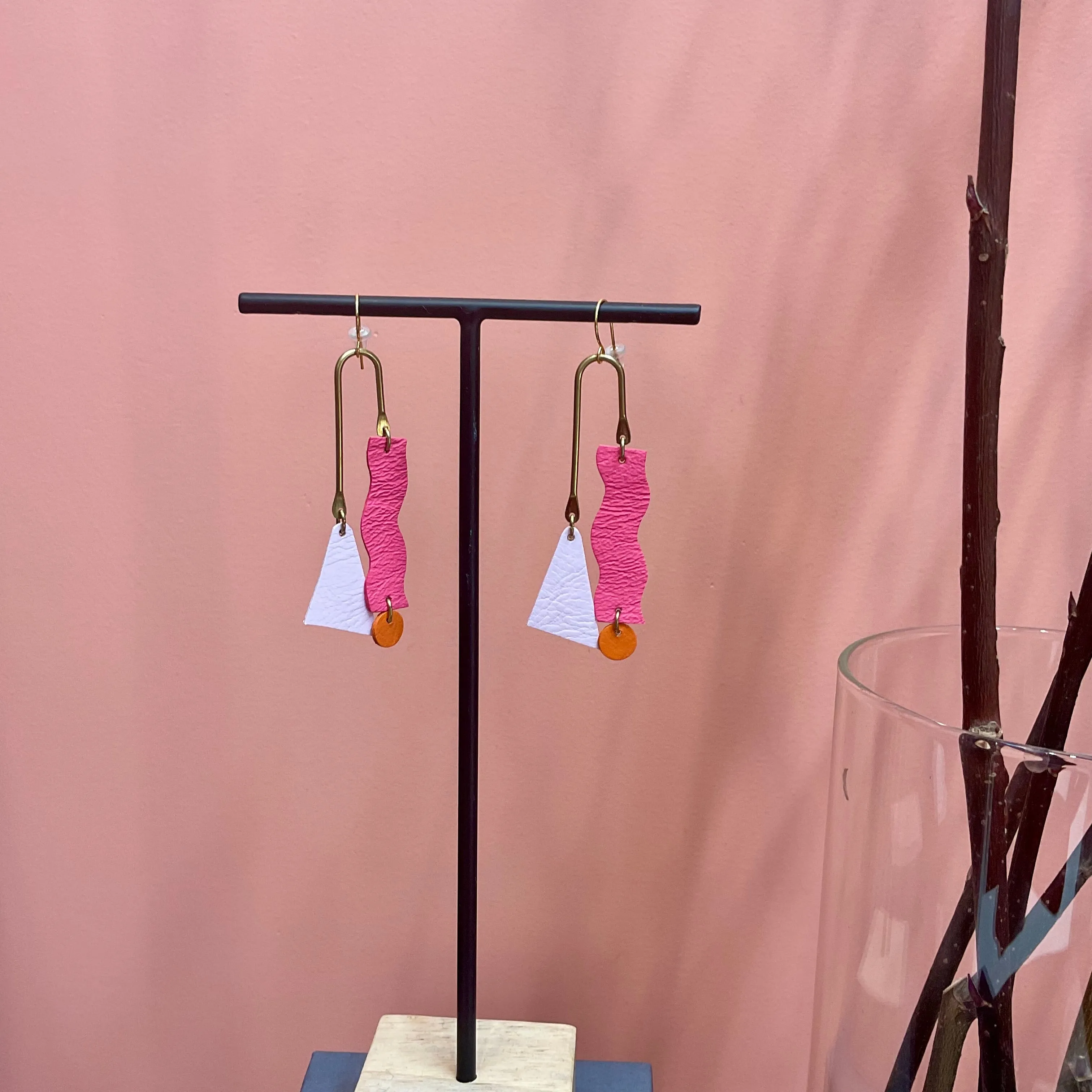 Scandinazn | Squiggle Earrings in Fuchsia and Pink sold by Allison Wonderland