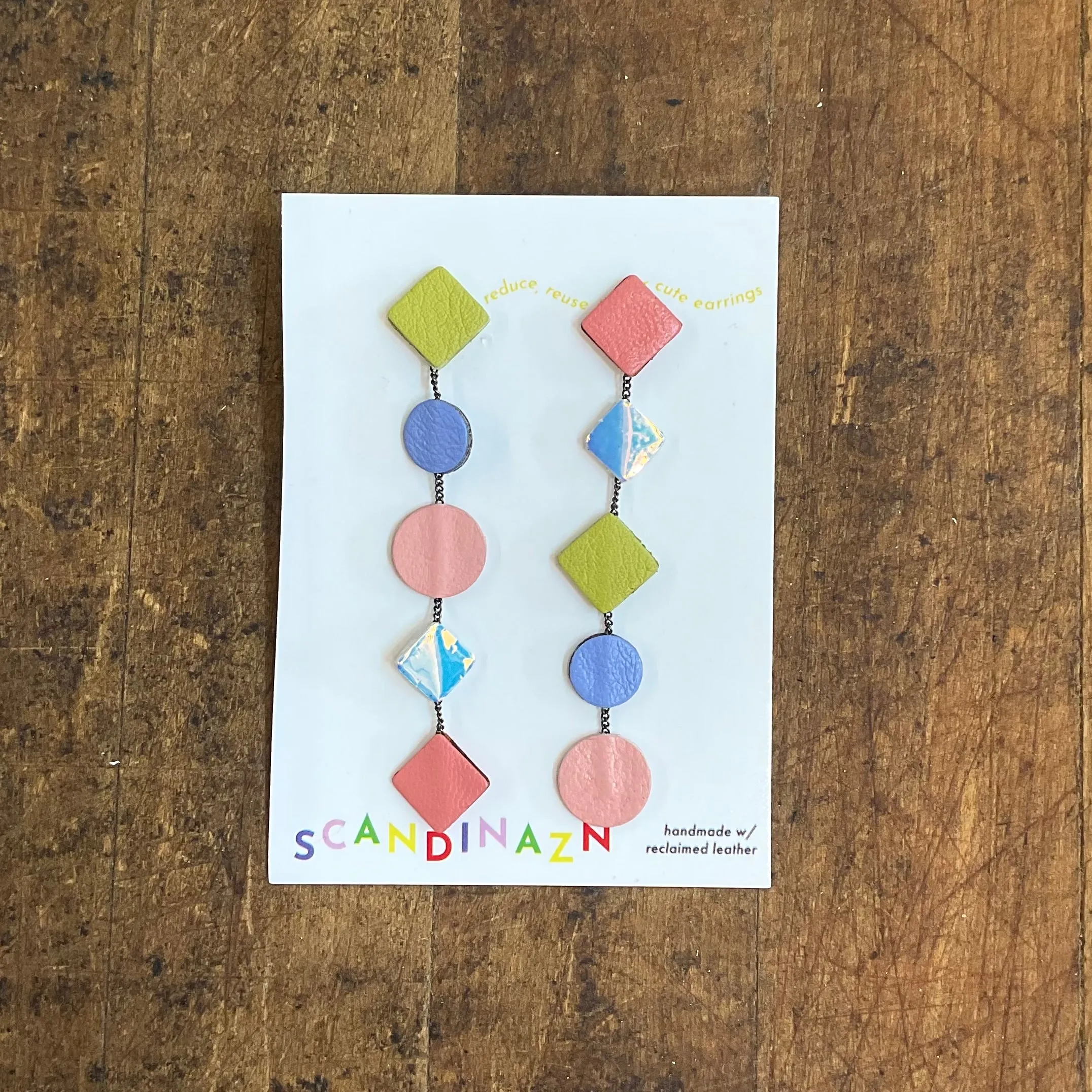 Scandinazn | Cascading Shapes Earrings in Pastels and Metallic sold by Allison Wonderland