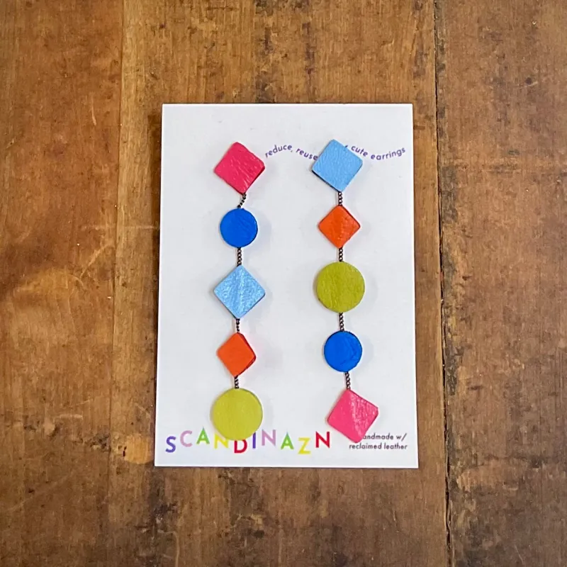 Scandinazn | Cascading Shapes Earrings in Brights sold by Allison Wonderland