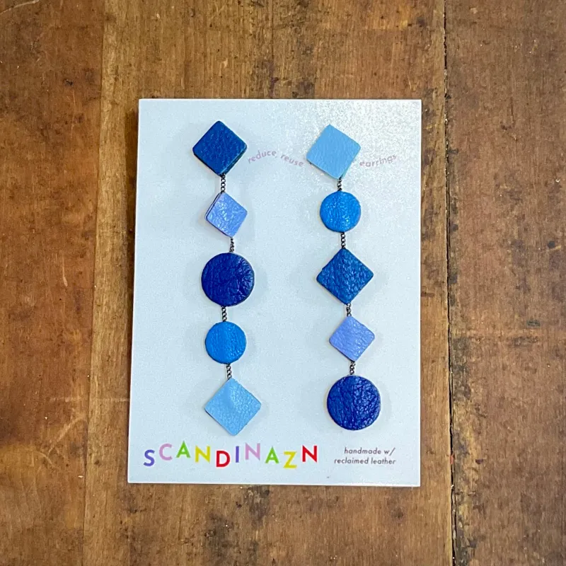 Scandinazn | Cascading Shapes Earrings in Blues sold by Allison Wonderland