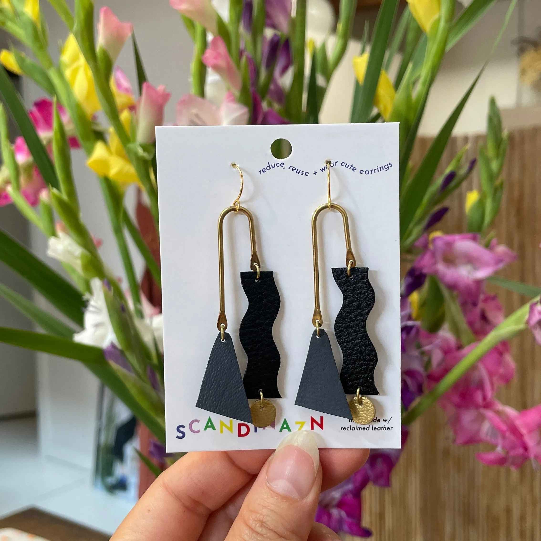 Scandinazn | Squiggle Earrings in Black / Grey sold by Allison Wonderland