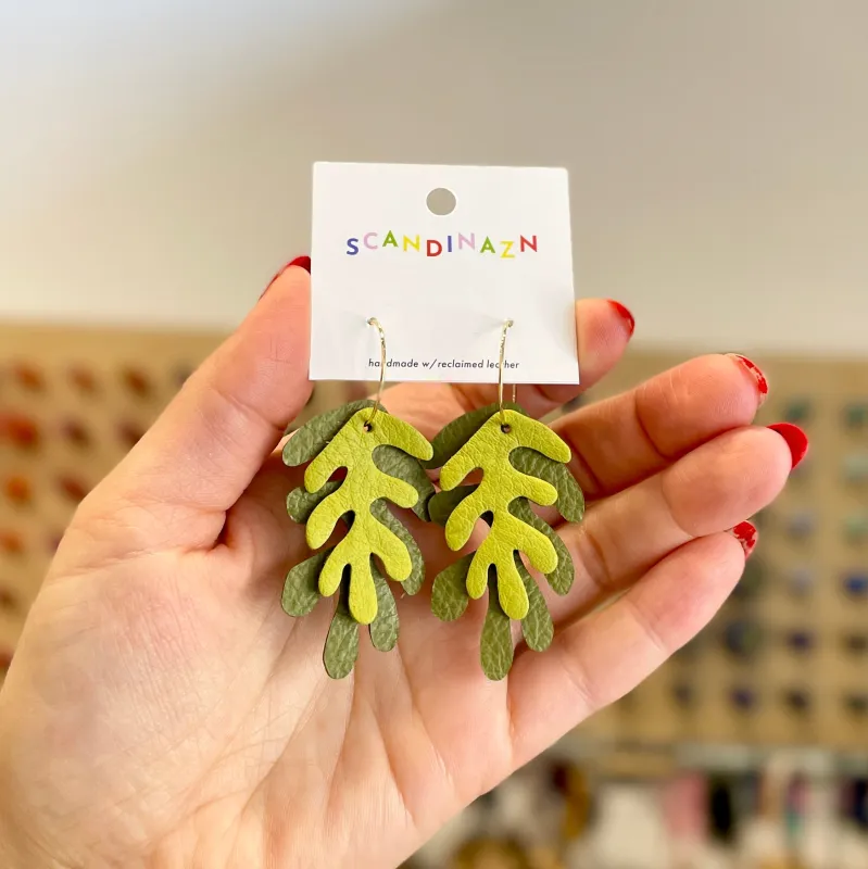 Scandinazn | Wakame Hoops in Olive + Chartreuse sold by Allison Wonderland