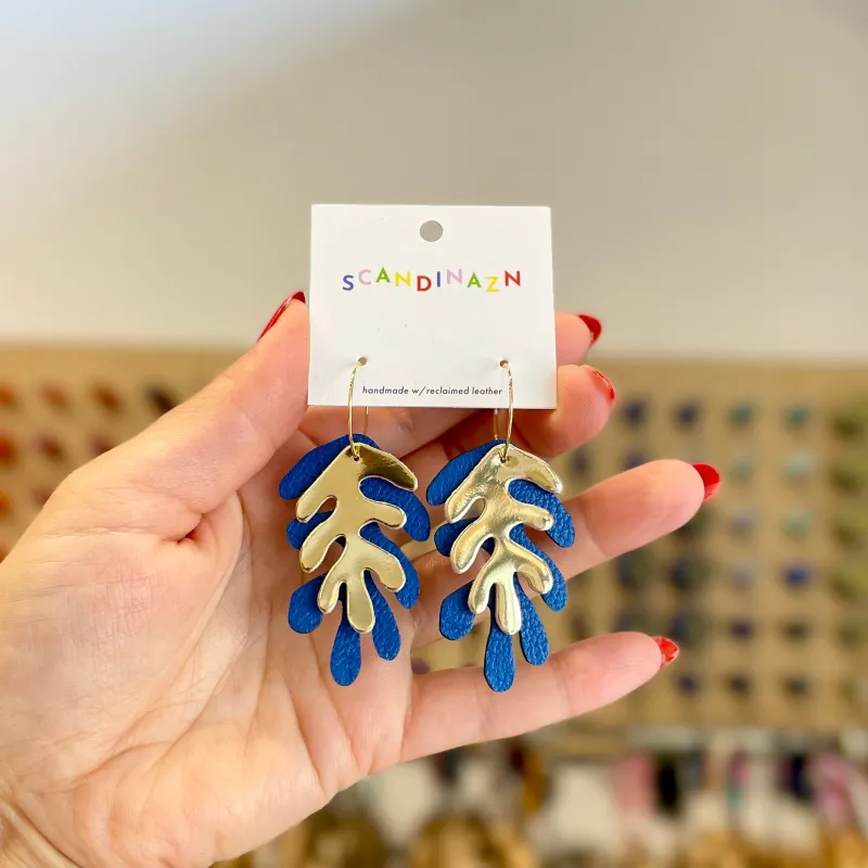 Scandinazn | Wakame Hoops in Navy + Gold Lamé sold by Allison Wonderland