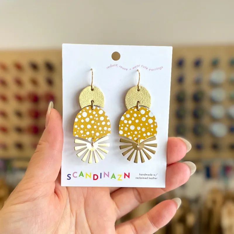 Scandinazn | Radial Burst Earrings in Mustard sold by Allison Wonderland