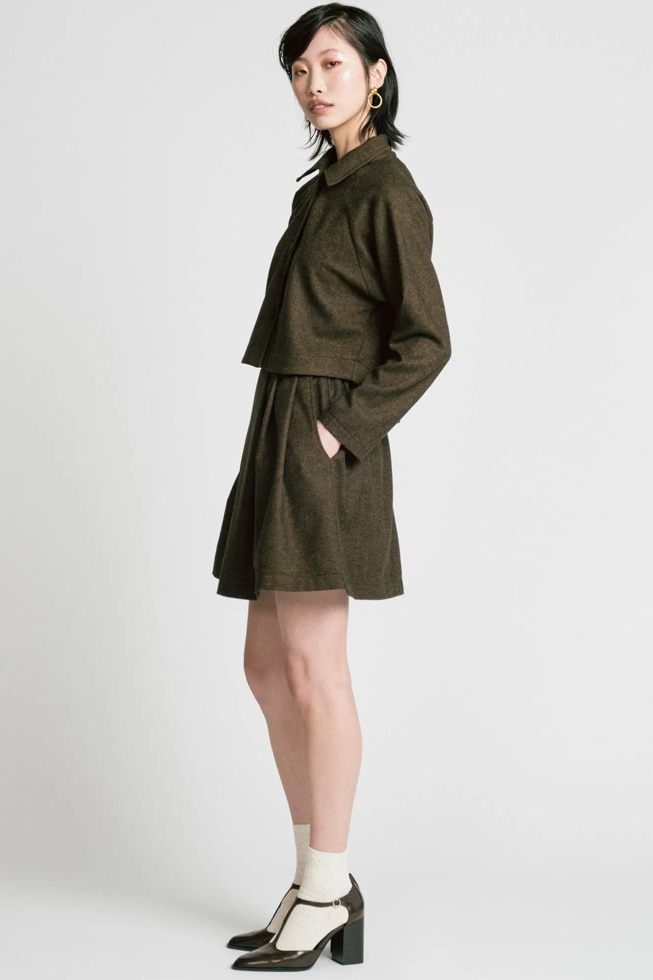 Trouble Skirt Brown Herringbone sold by Allison Wonderland product image thumbnail 3