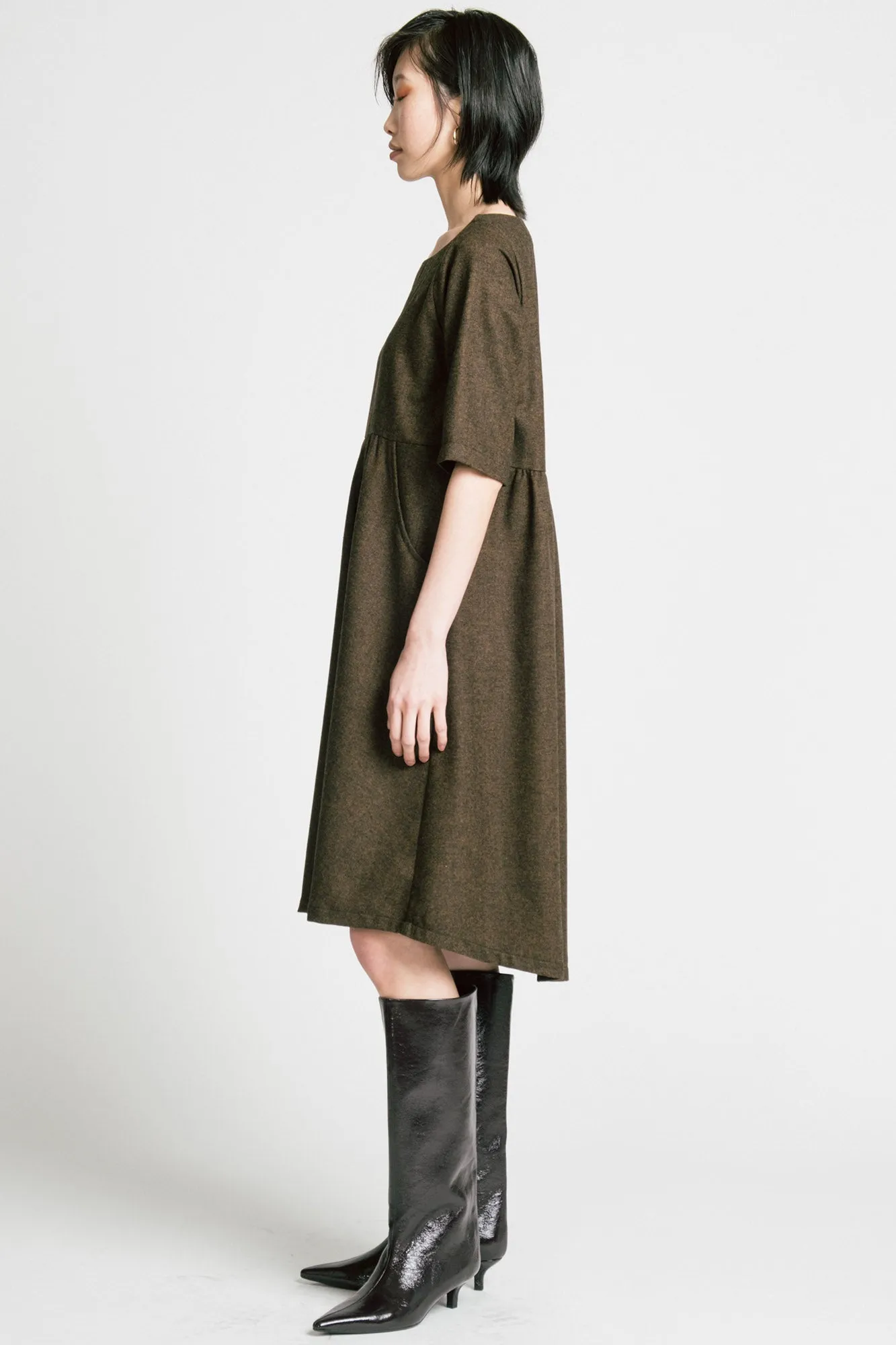 Period Dress Brown Herringbone sold by Allison Wonderland product image thumbnail 4