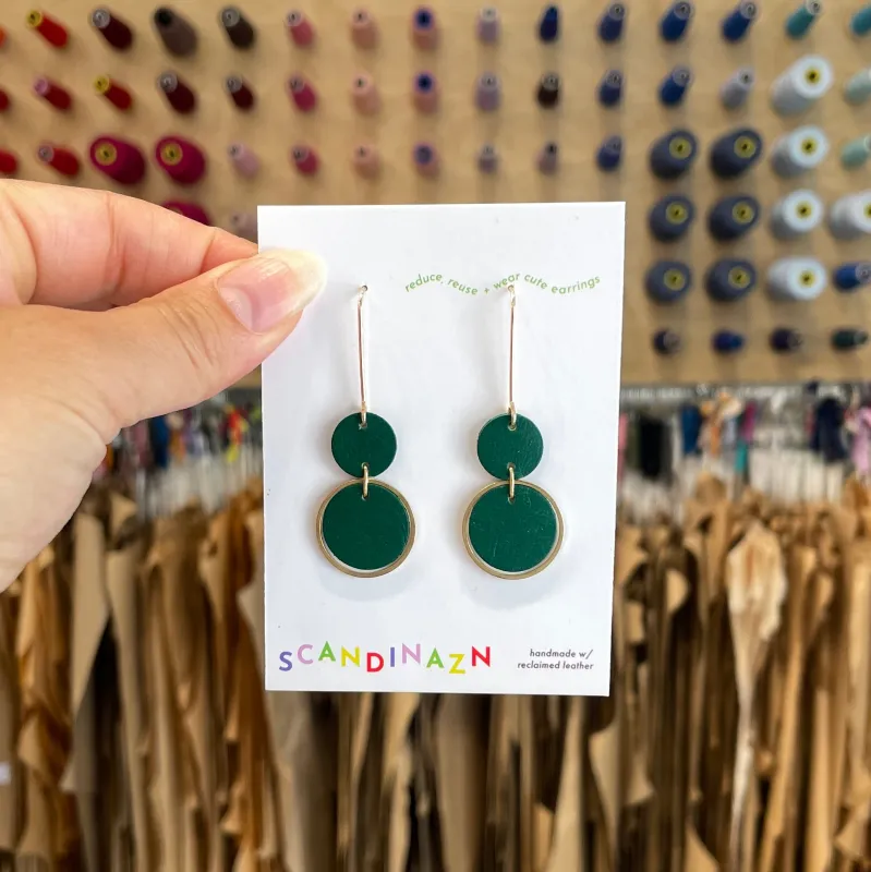 Scandinazn | Tiered Orbit Earrings in Dark Green sold by Allison Wonderland