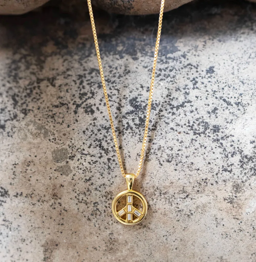 Sarah Mulder | Peace Sign Necklace, Gold sold by Allison Wonderland product image thumbnail 2