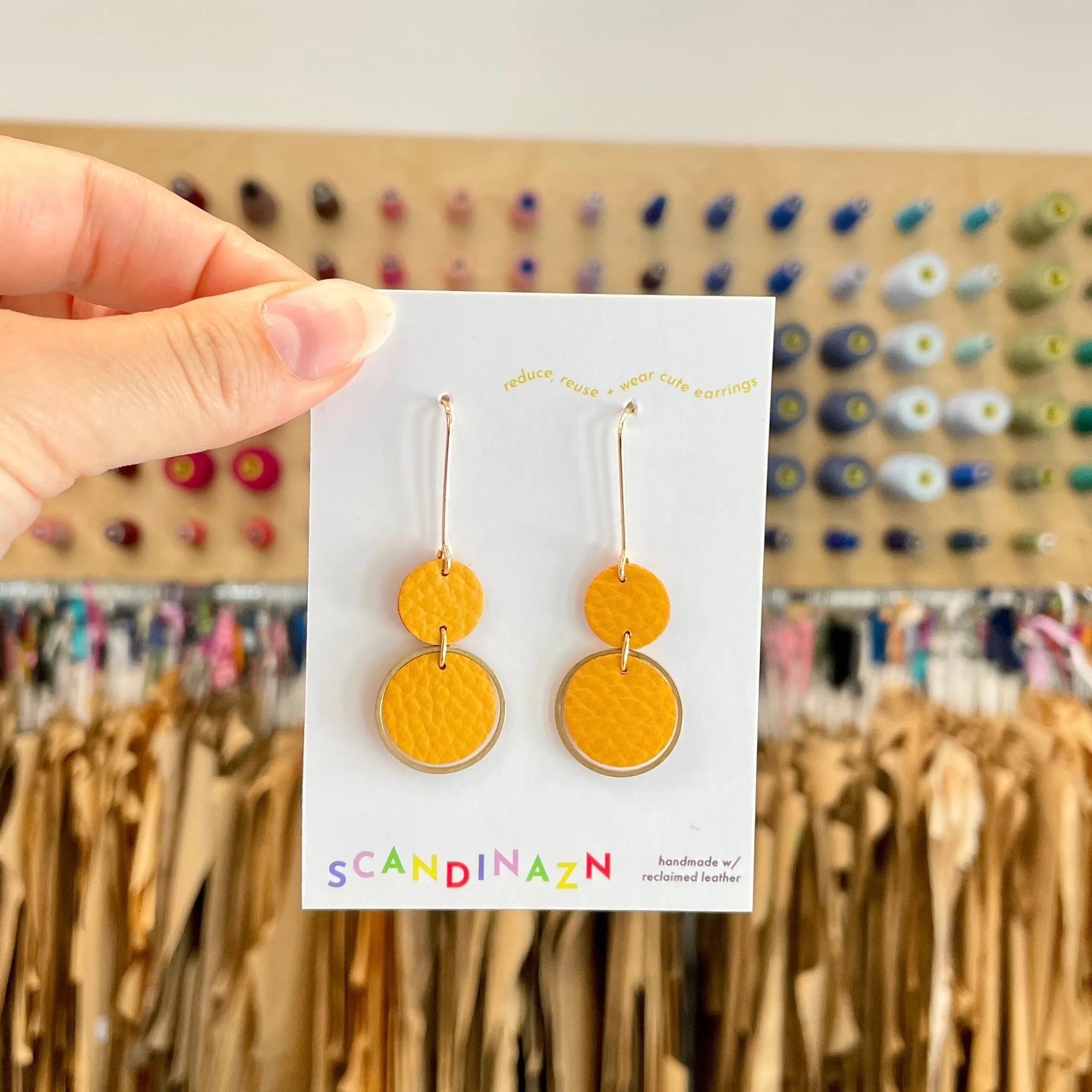 Scandinazn | Tiered Orbit Earrings in Mustard sold by Allison Wonderland