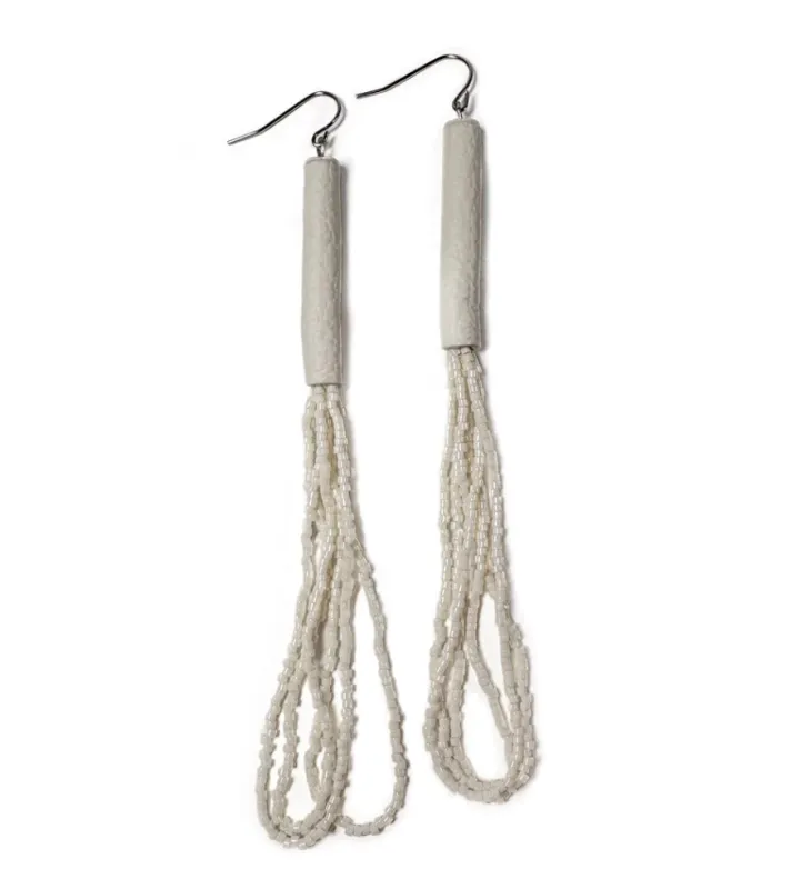 Palea Ivory Bead Earrings made by Allison Wonderland