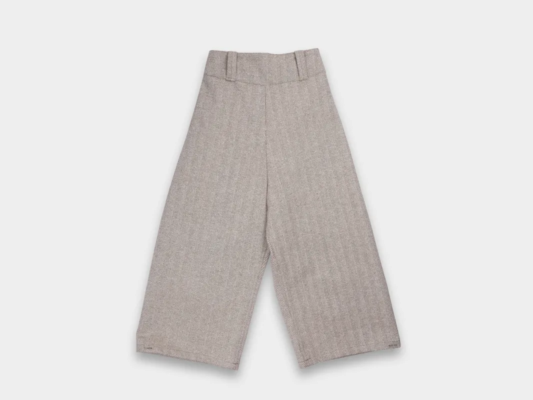 W-R19P3 "Bucket Pants" Gravel Herringbone sold by MAN-TLE