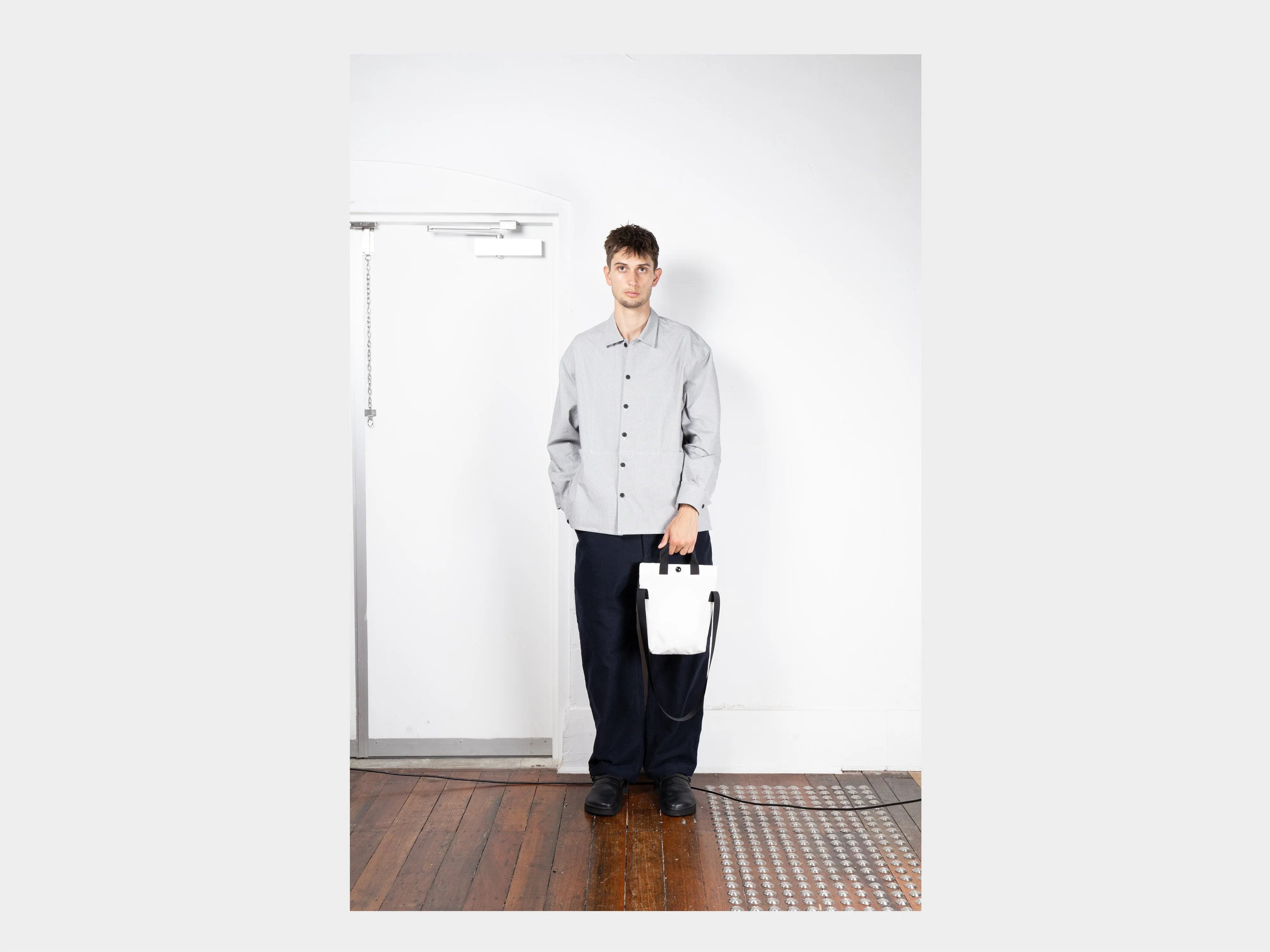 R19B4 "Mini Tote" White Nylon sold by MAN-TLE product image thumbnail 4