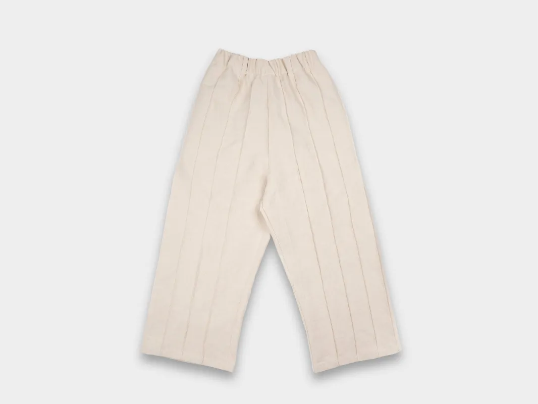 W-R18P3 "Tuck Pants" Unbleached Bamboo sold by MAN-TLE