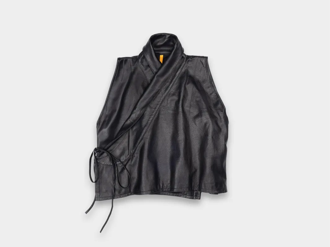 W-R17L8 "Jeogori Wrap" Black Eco Cowhide sold by MAN-TLE