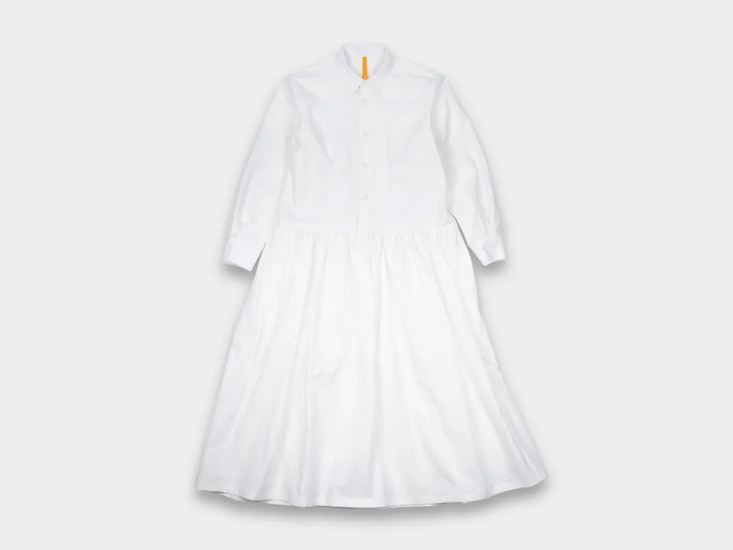 W-R0A3 "Gather Shirt Dress" White Weather sold by MAN-TLE