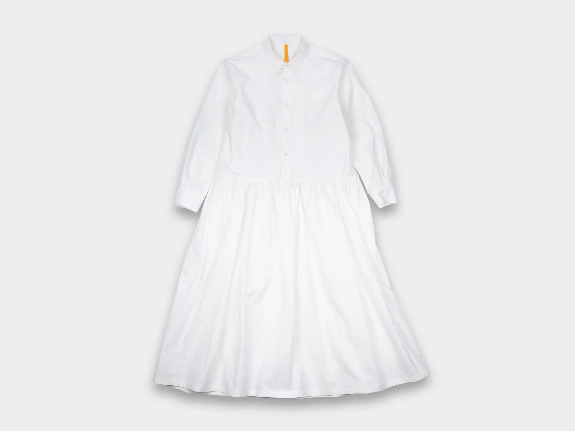 W-R0A3 "Gather Shirt Dress" White Weather sold by MAN-TLE