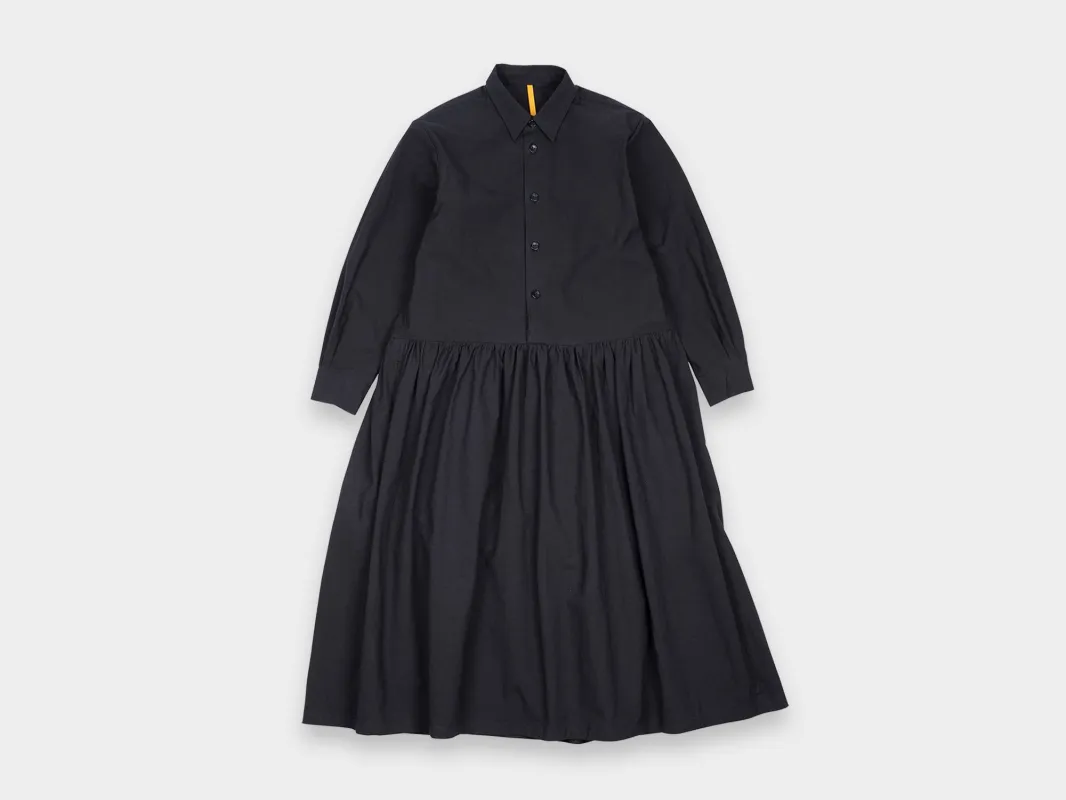 W-R0A3 "Gather Shirt Dress" Black Weather sold by MAN-TLE