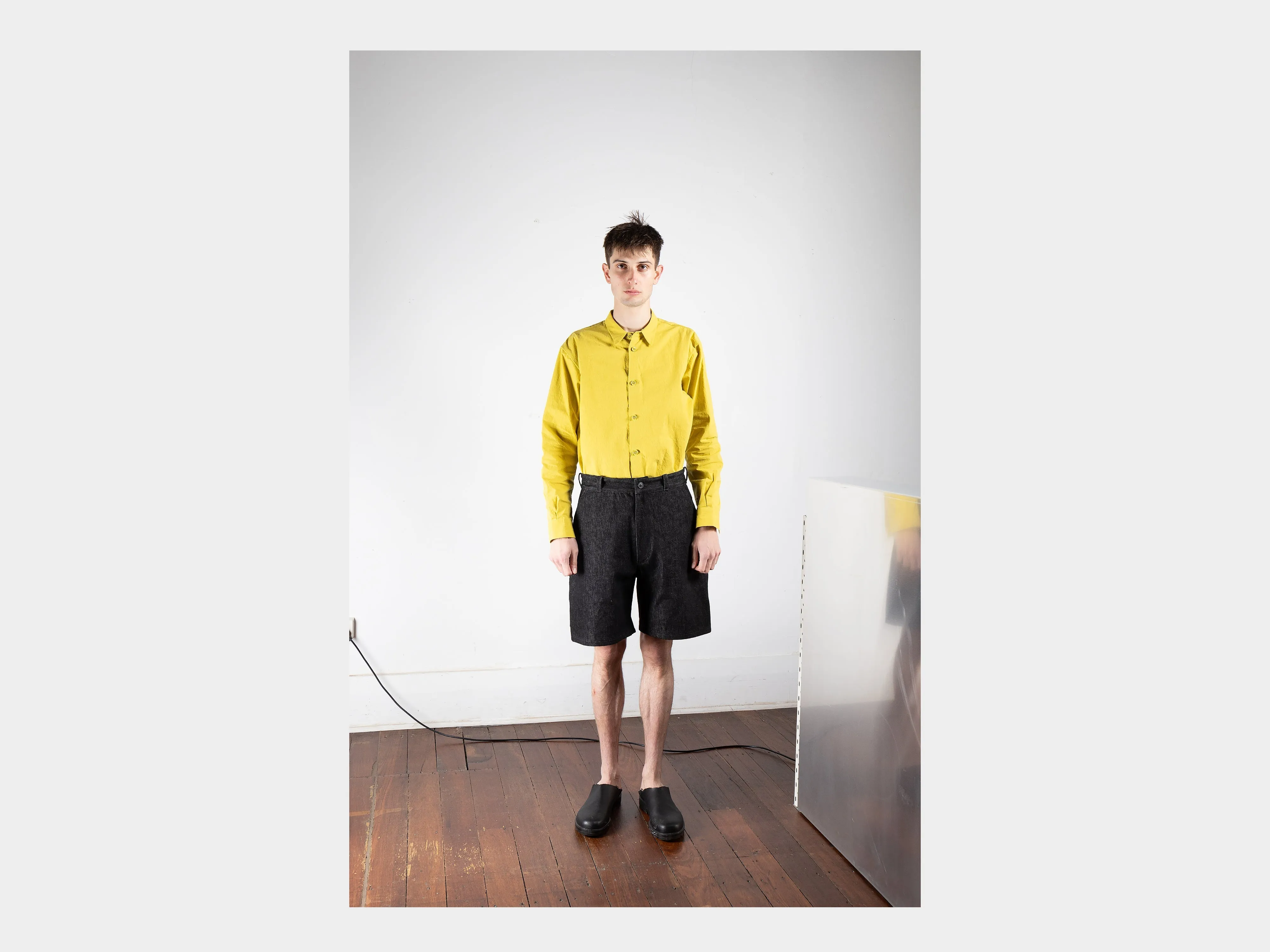 R16J7 "Jebok Shorts" Black Slub Denim sold by MAN-TLE product image thumbnail 3