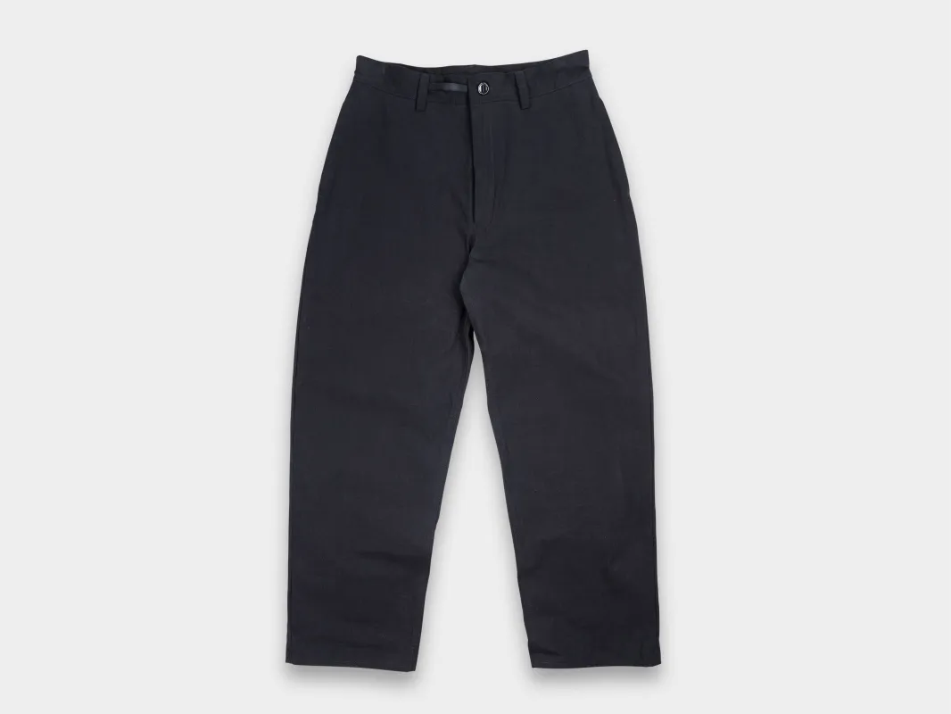 R0P4 "Wide Pants" Black Wax sold by MAN-TLE