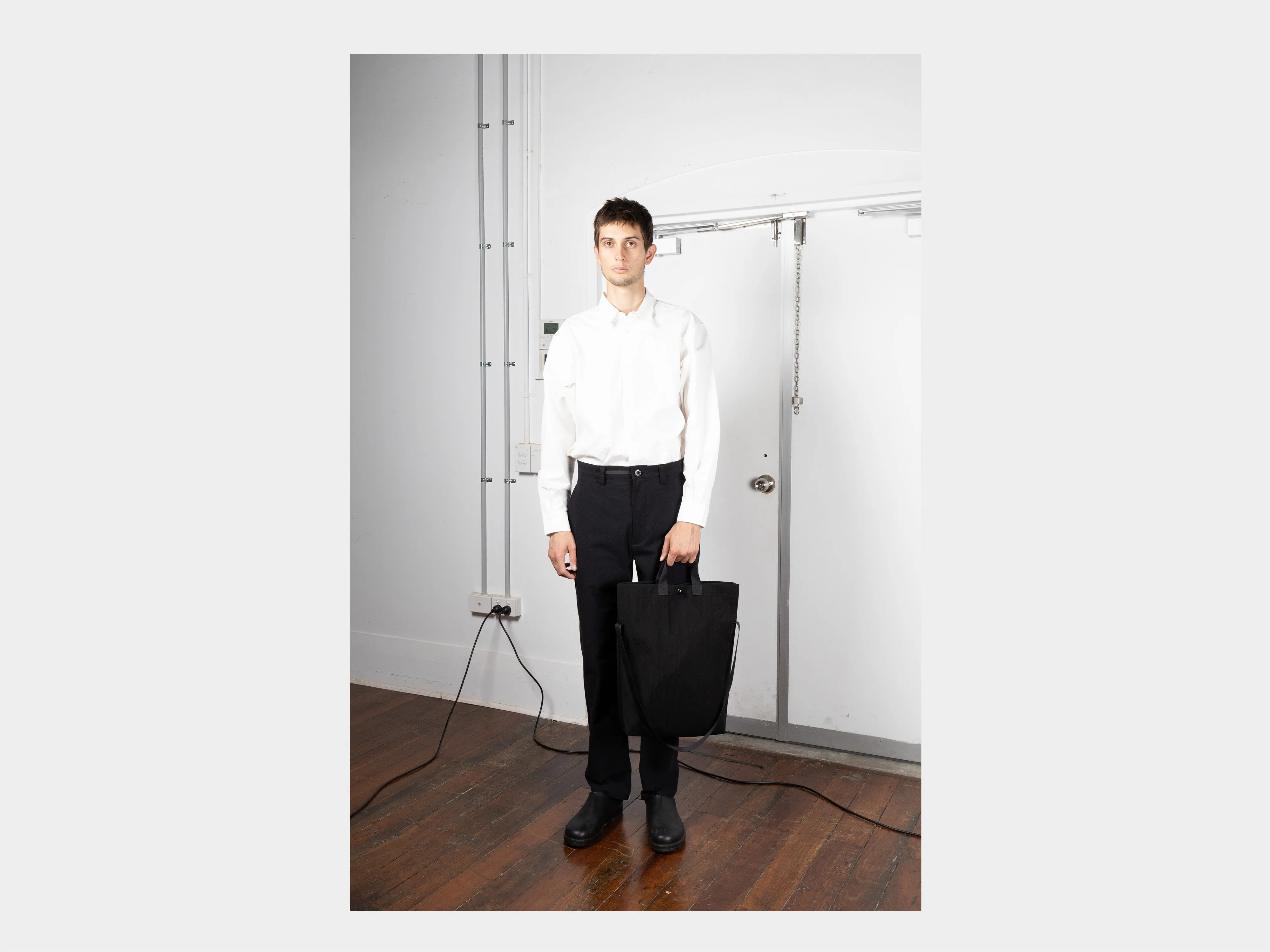 R0B1 "Multi Handle Tote" Black Nylon sold by MAN-TLE product image thumbnail 3