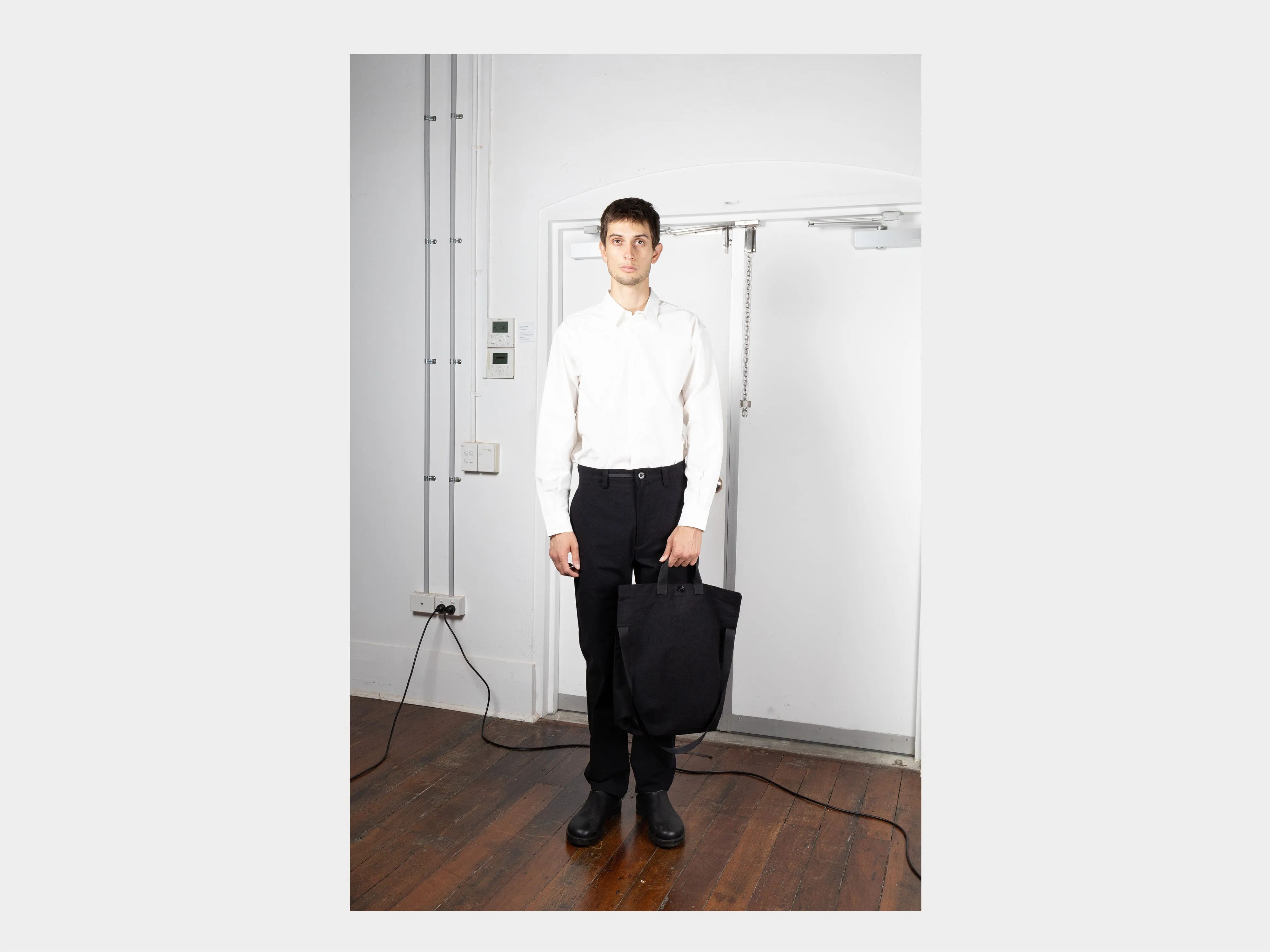 R0B1 "Multi Handle Tote" Black Wax sold by MAN-TLE product image thumbnail 3