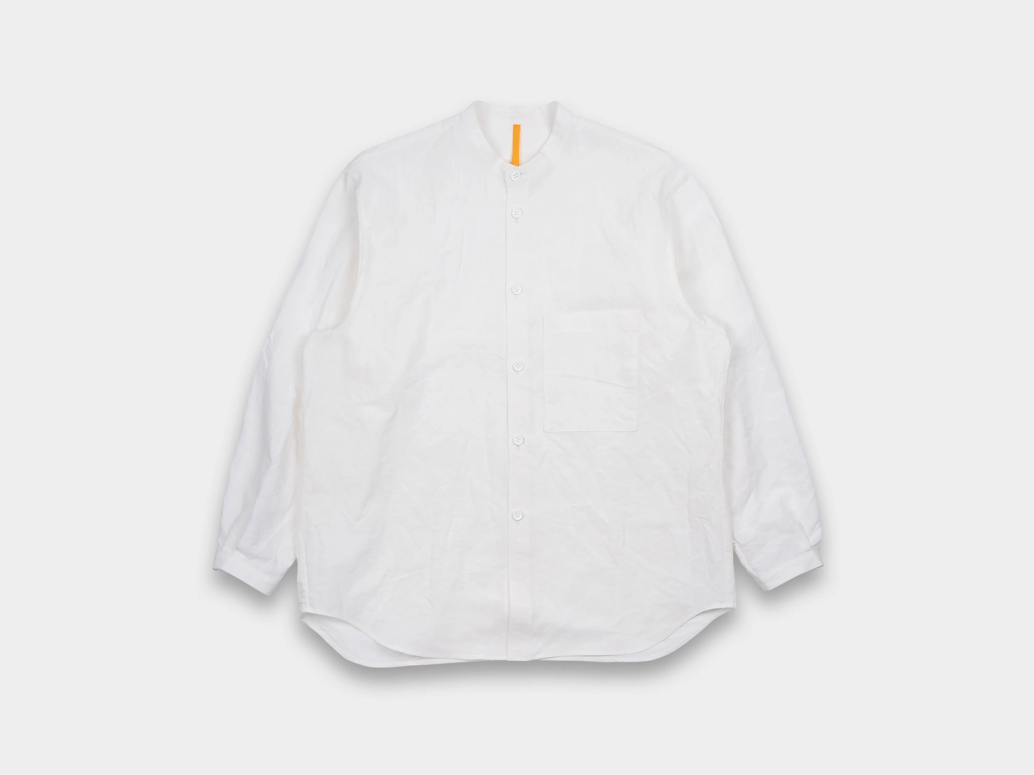 R16S7 "Collarless Shirt" Shell Linen sold by MAN-TLE