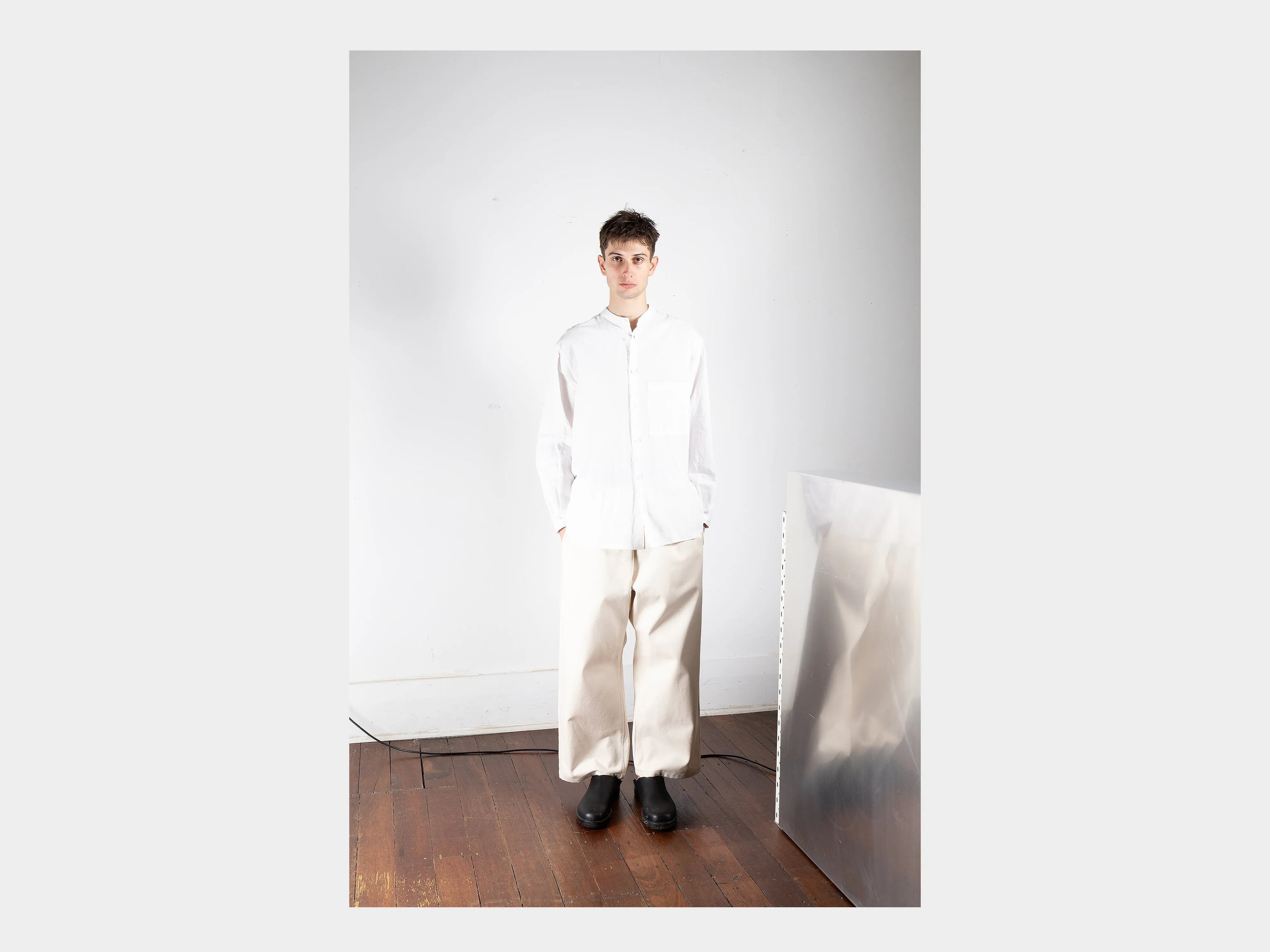 R16S7 "Collarless Shirt" Shell Linen sold by MAN-TLE product image thumbnail 5