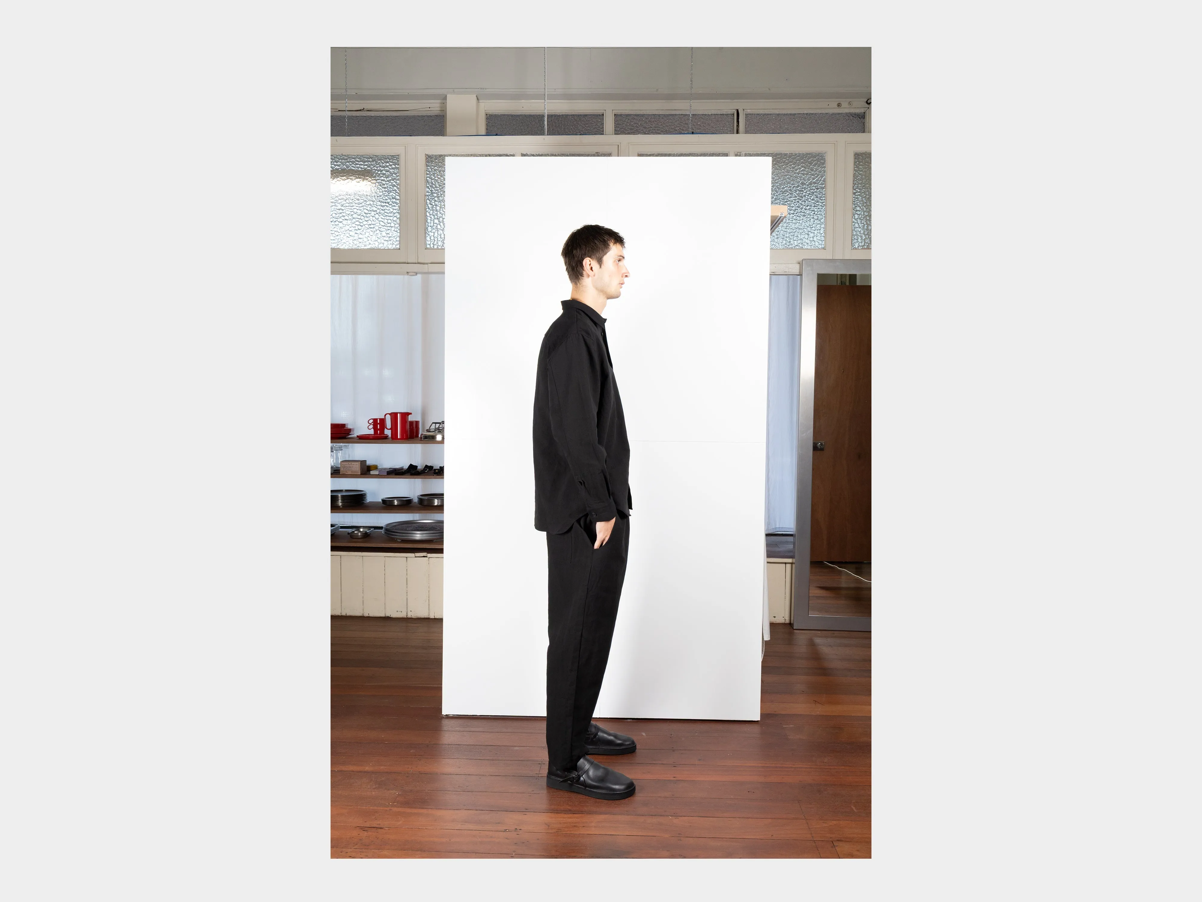 SPS8 "Weather Shirt" Roll–dyed Black Linen sold by MAN-TLE product image thumbnail 5