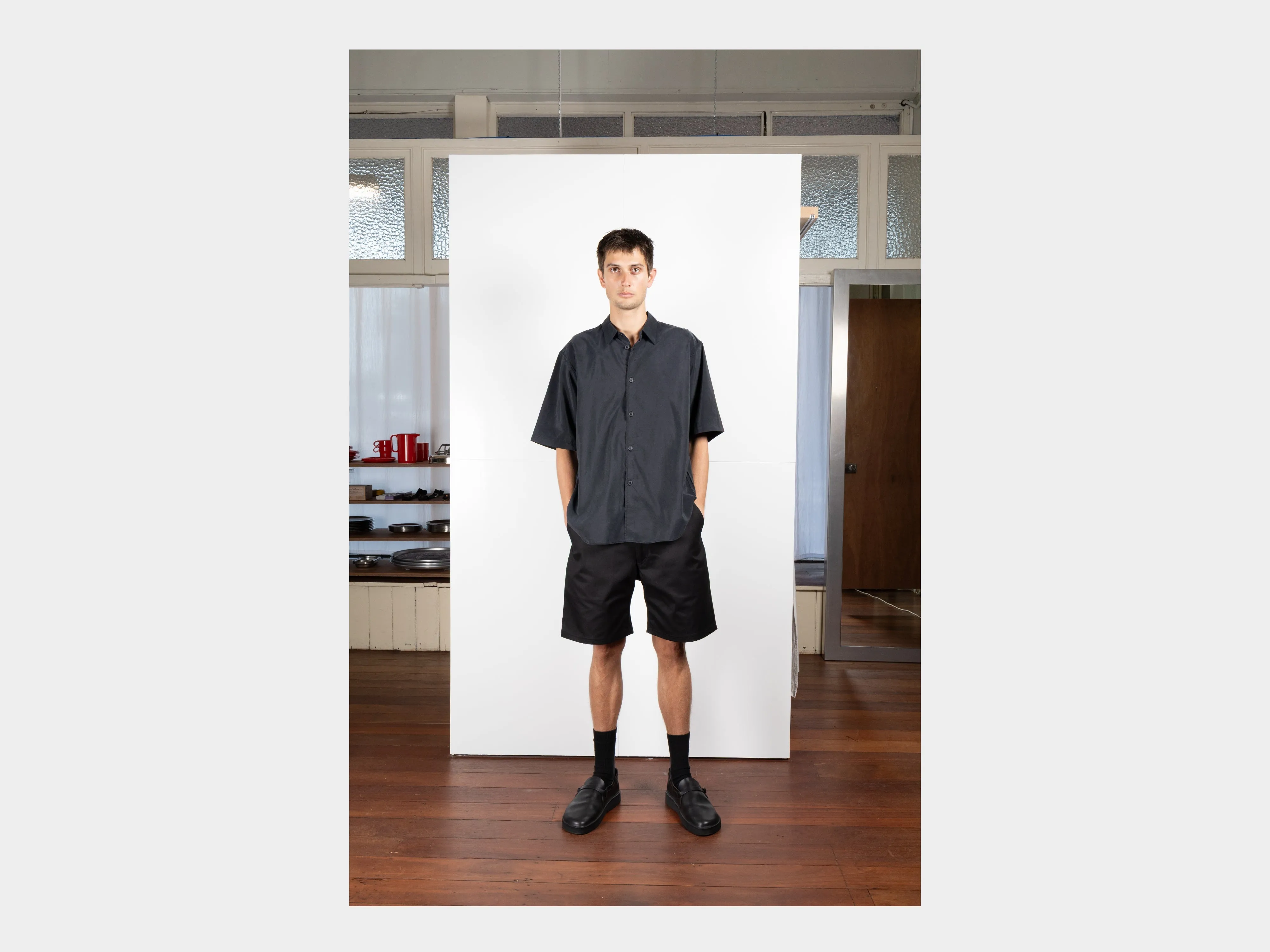SPS9 "S/S Weather Shirt" Black Sand Silk sold by MAN-TLE product image thumbnail 5