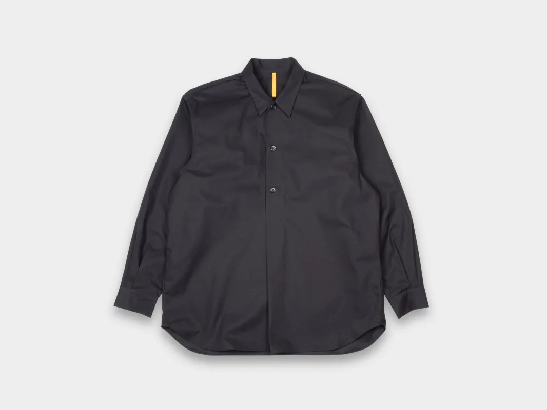 R0S2 "Pullover Shirt" Black Magic Gabardine made by MAN-TLE