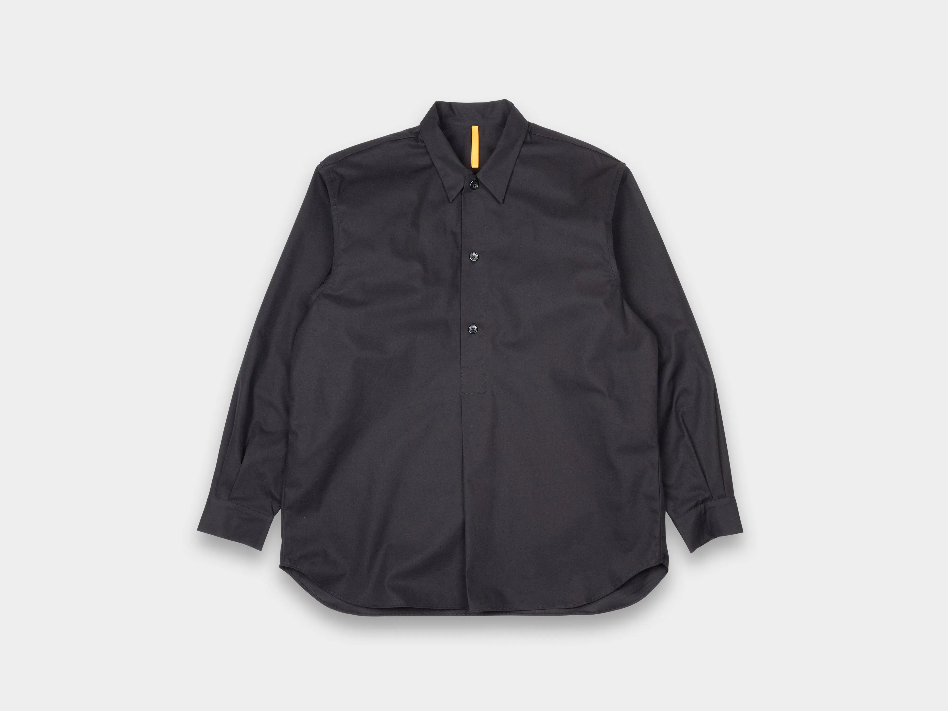 R0S2 "Pullover Shirt" Black Magic Gabardine sold by MAN-TLE