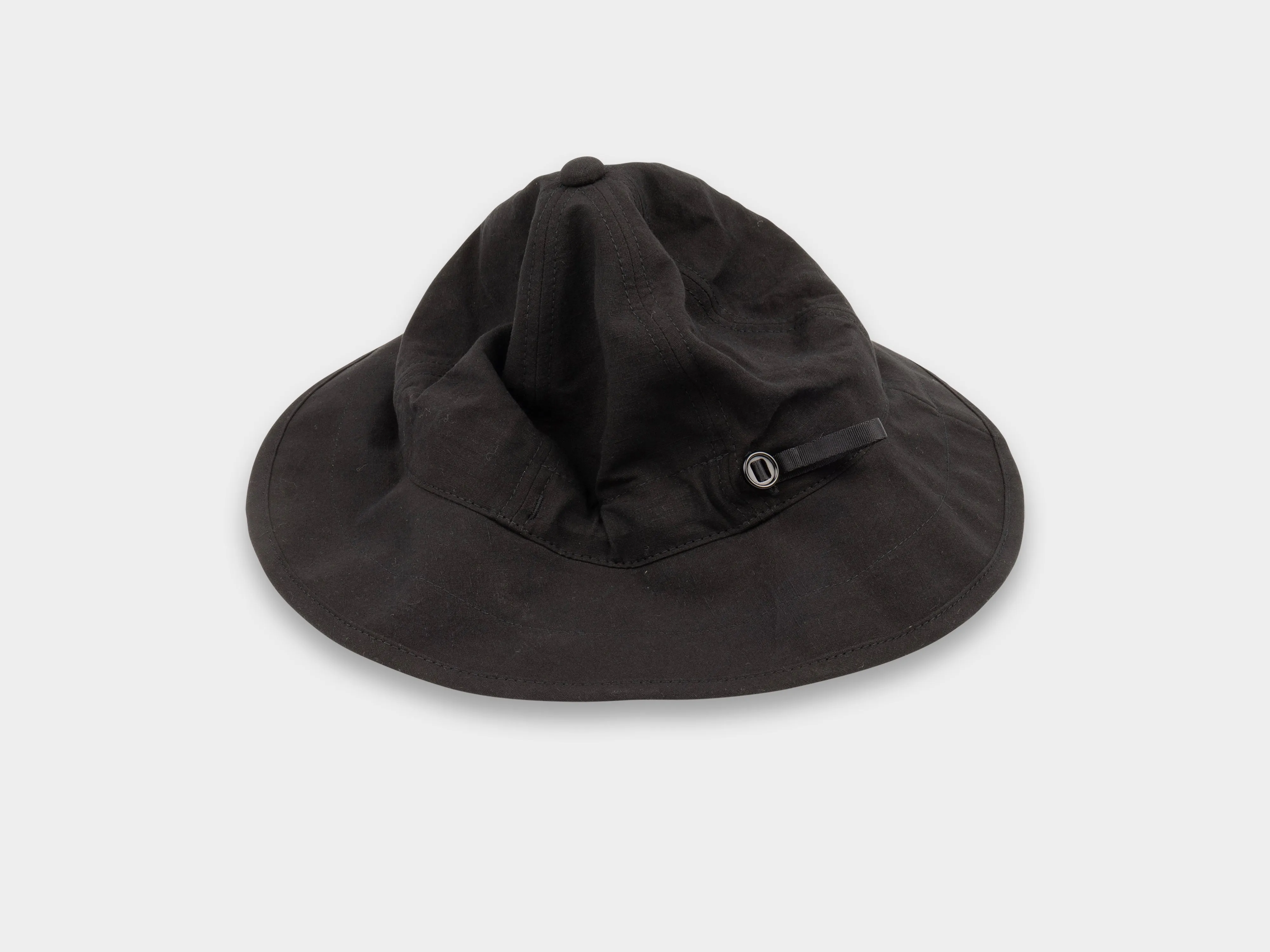SPC2 "Wide Hat" Roll–dyed Black Linen sold by MAN-TLE product image thumbnail 3
