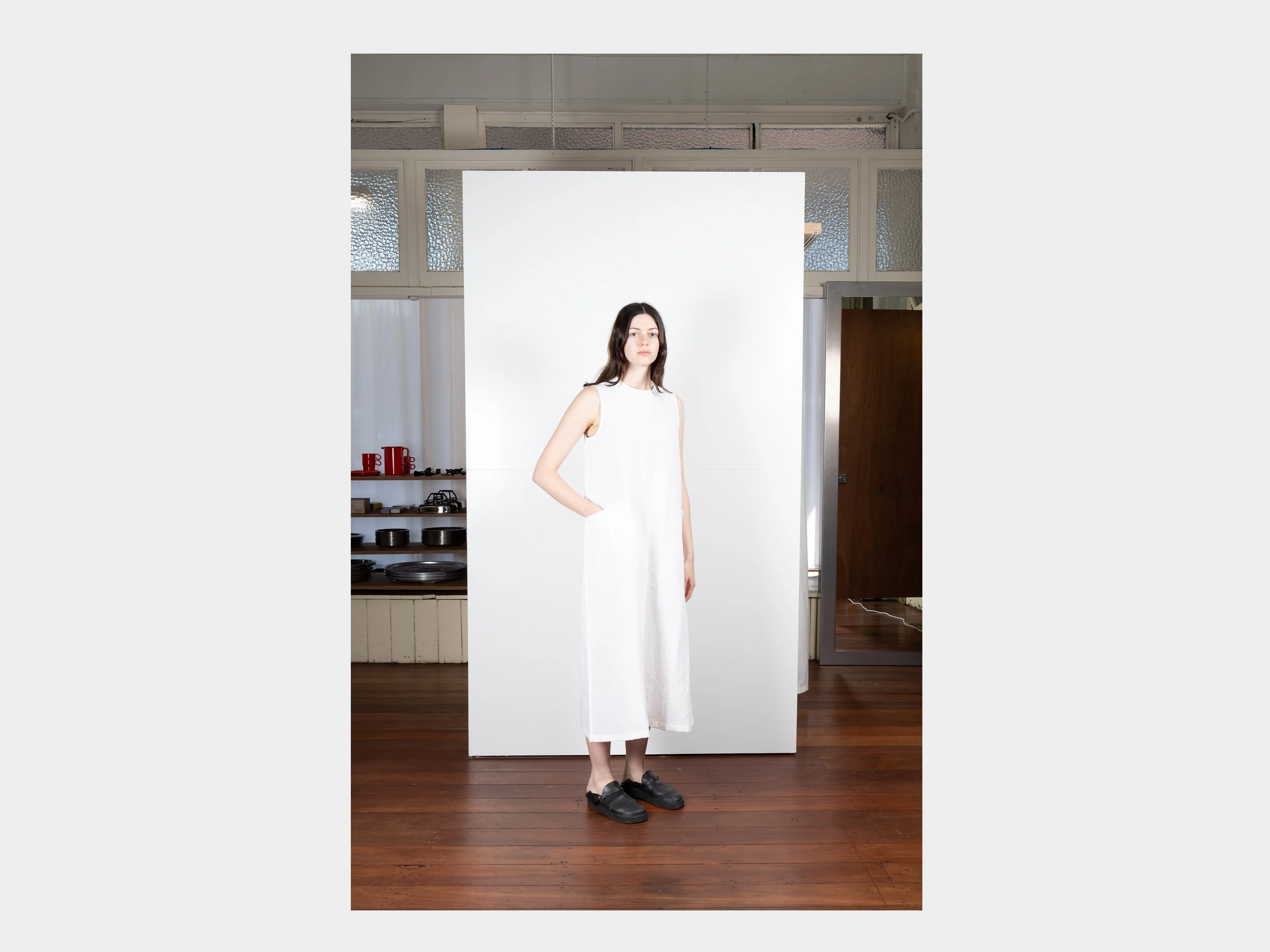 W-SPA5 "Round Dress" Shell Linen sold by MAN-TLE product image thumbnail 5