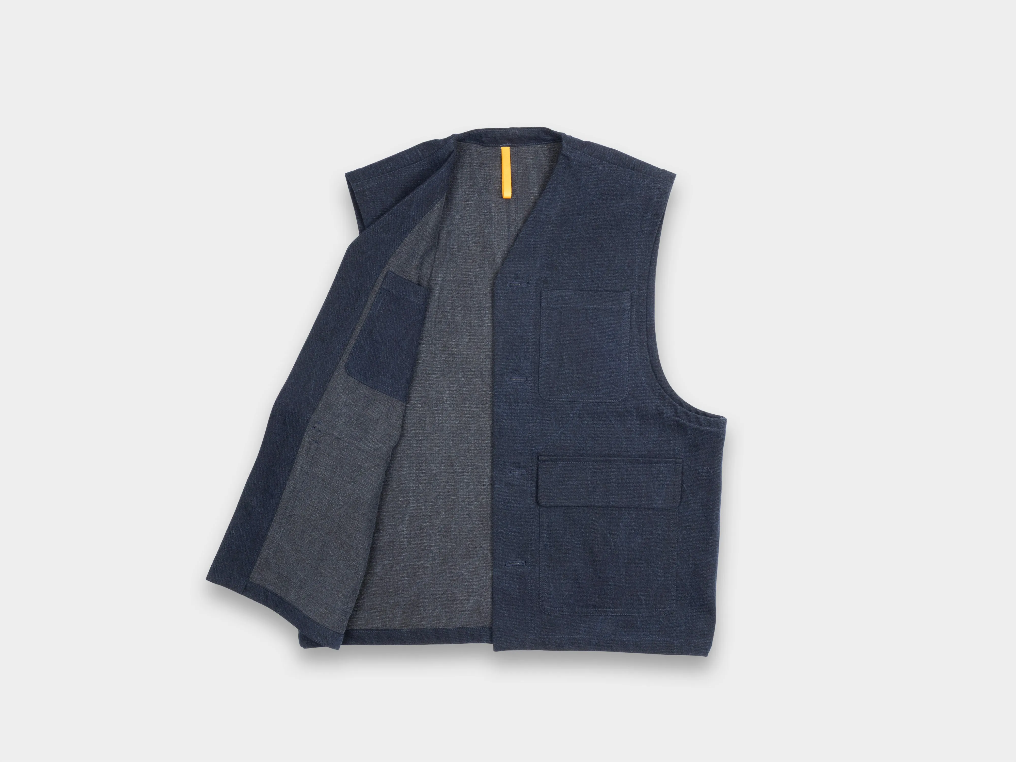 R20J5 "Jebok Vest" Blue Sumi Organic Denim sold by MAN-TLE product image thumbnail 2