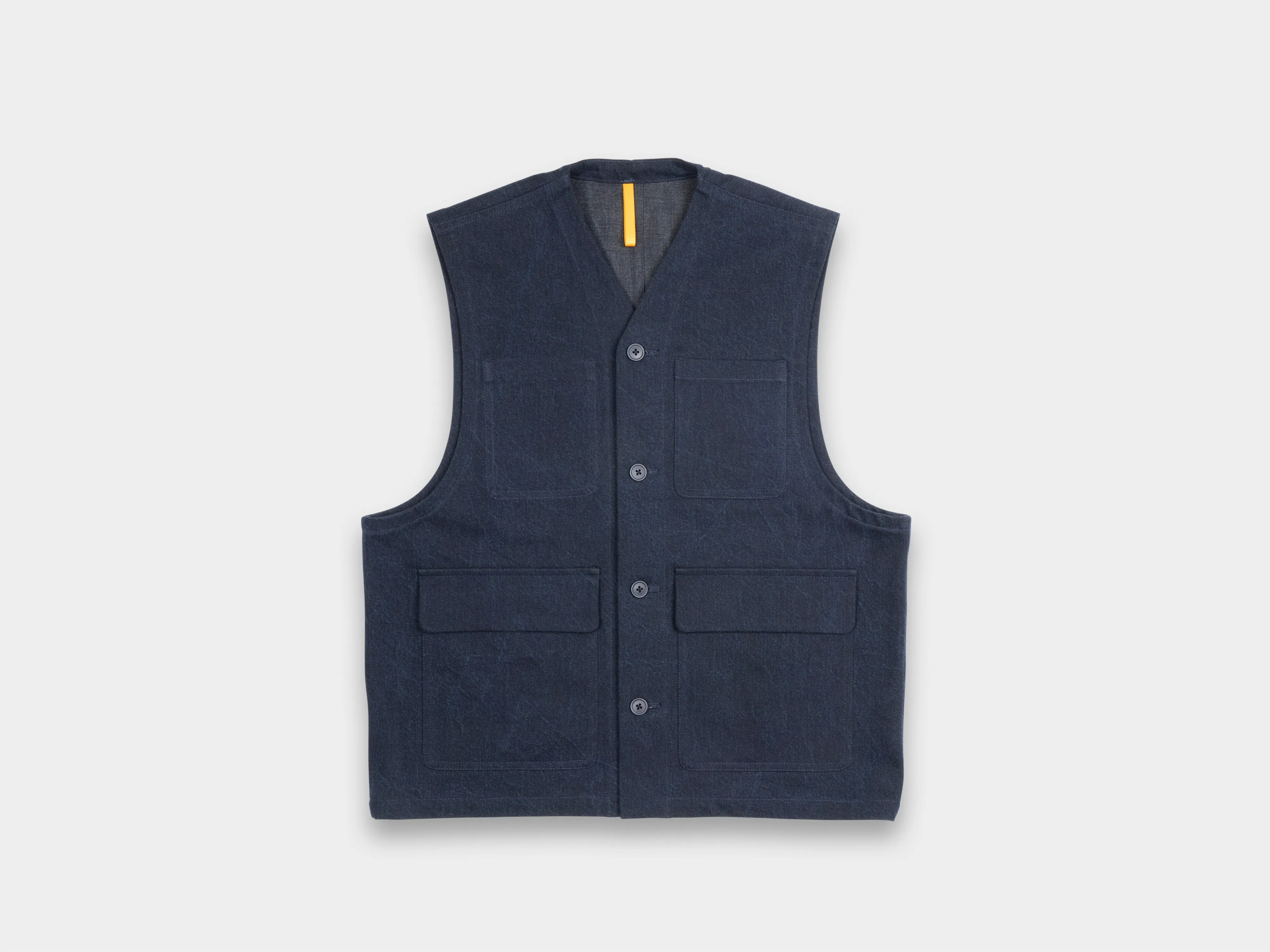 R20J5 "Jebok Vest" Blue Sumi Organic Denim sold by MAN-TLE