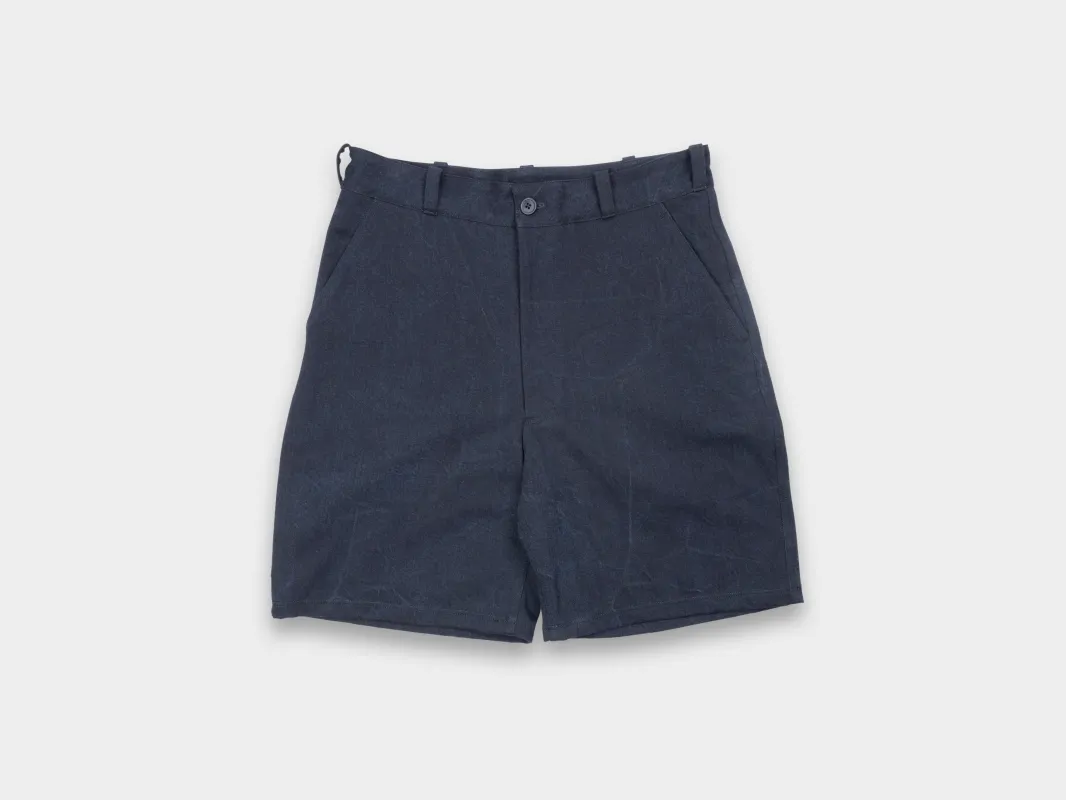 R20J7 "Jebok Shorts" Blue Sumi Organic Denim made by MAN-TLE