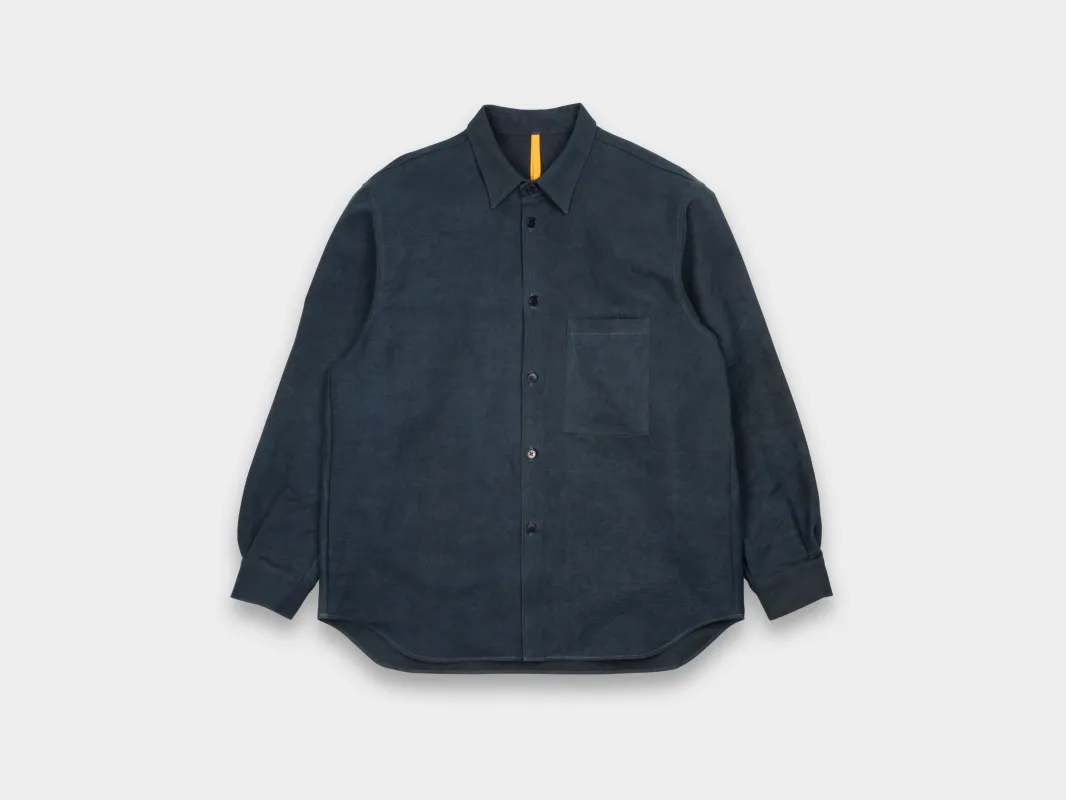 R20S8 "Weather Shirt PK" Sumi Indigo Double Cloth sold by MAN-TLE