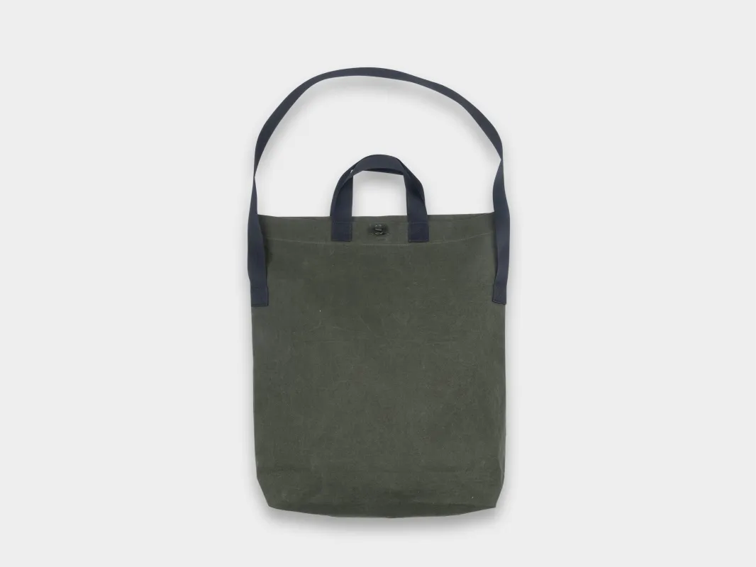 R20B1 "Multi Handle Tote" Woodland Wax made by MAN-TLE