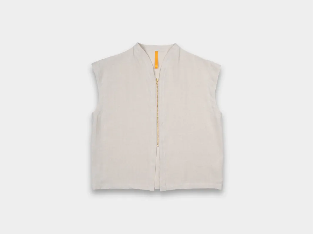 W-R20S5 "Zip Tank" Sand Grosgrain made by MAN-TLE