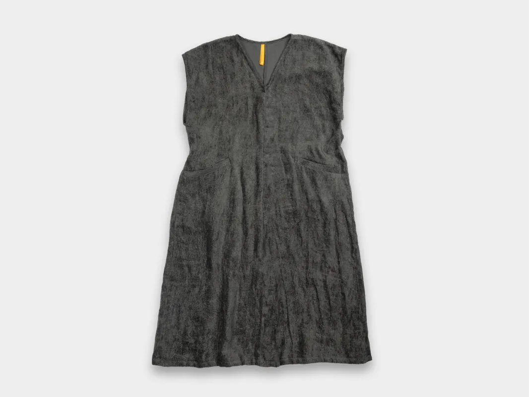 W-R20A5 "Box Dress" Bark Linen Velvet made by MAN-TLE