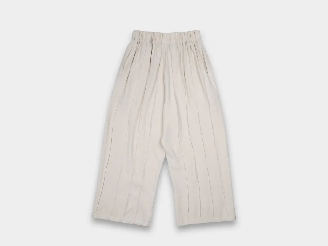 W-R20P3 "Tuck Pants" Sand Grosgrain made by MAN-TLE
