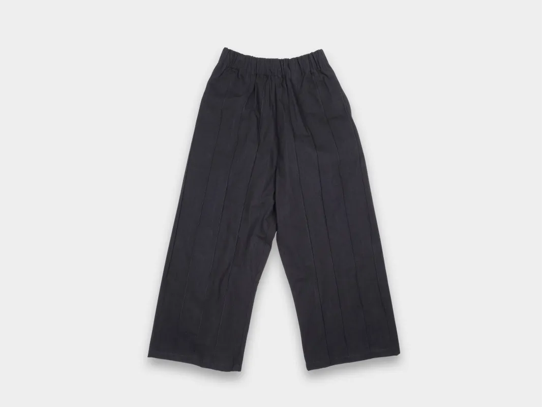 W-R0P3 "Tuck Pants" Black Wash made by MAN-TLE