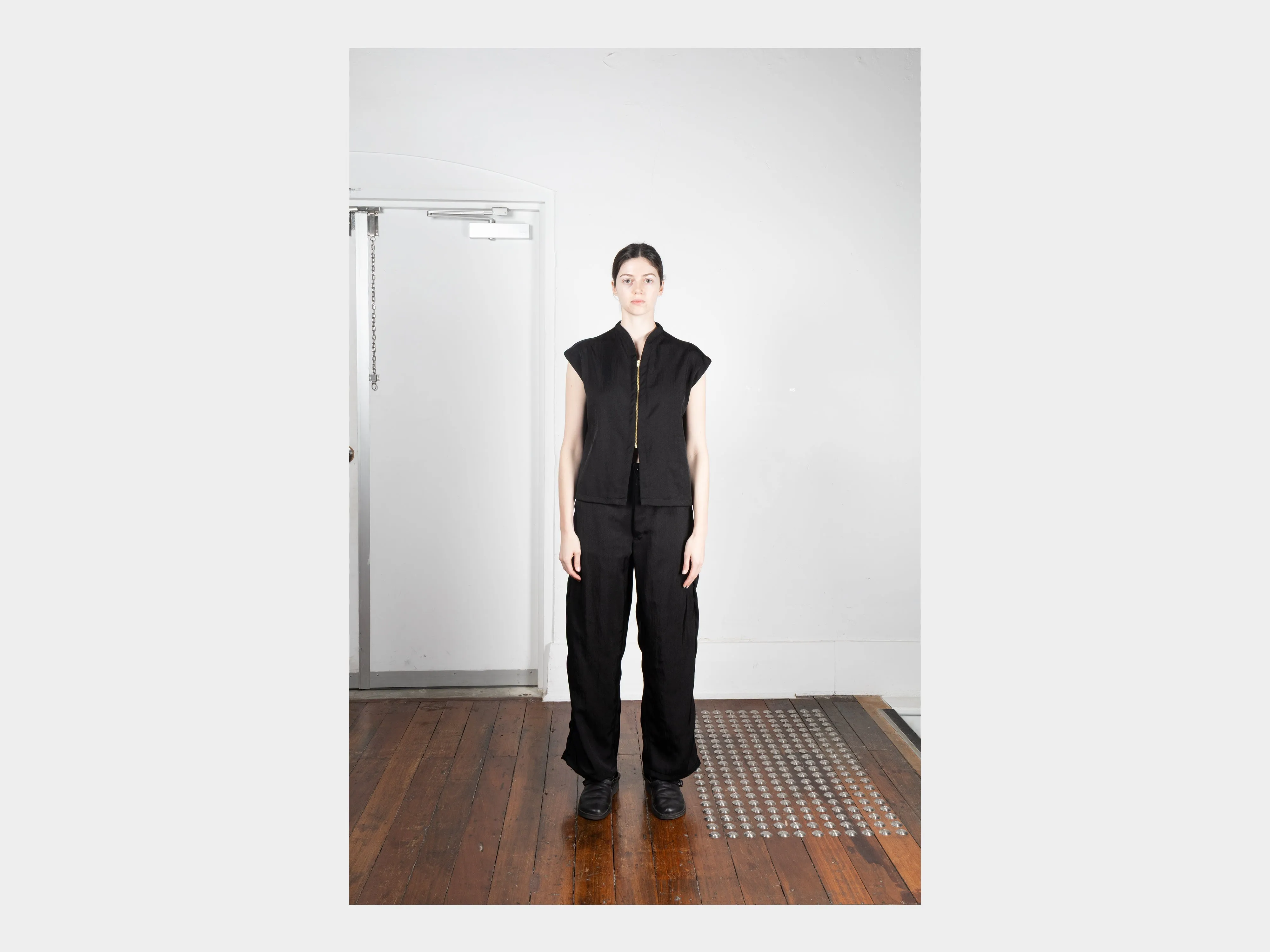 W-R20P4 "High-Wide Pants" Black School Canvas sold by MAN-TLE product image thumbnail 4